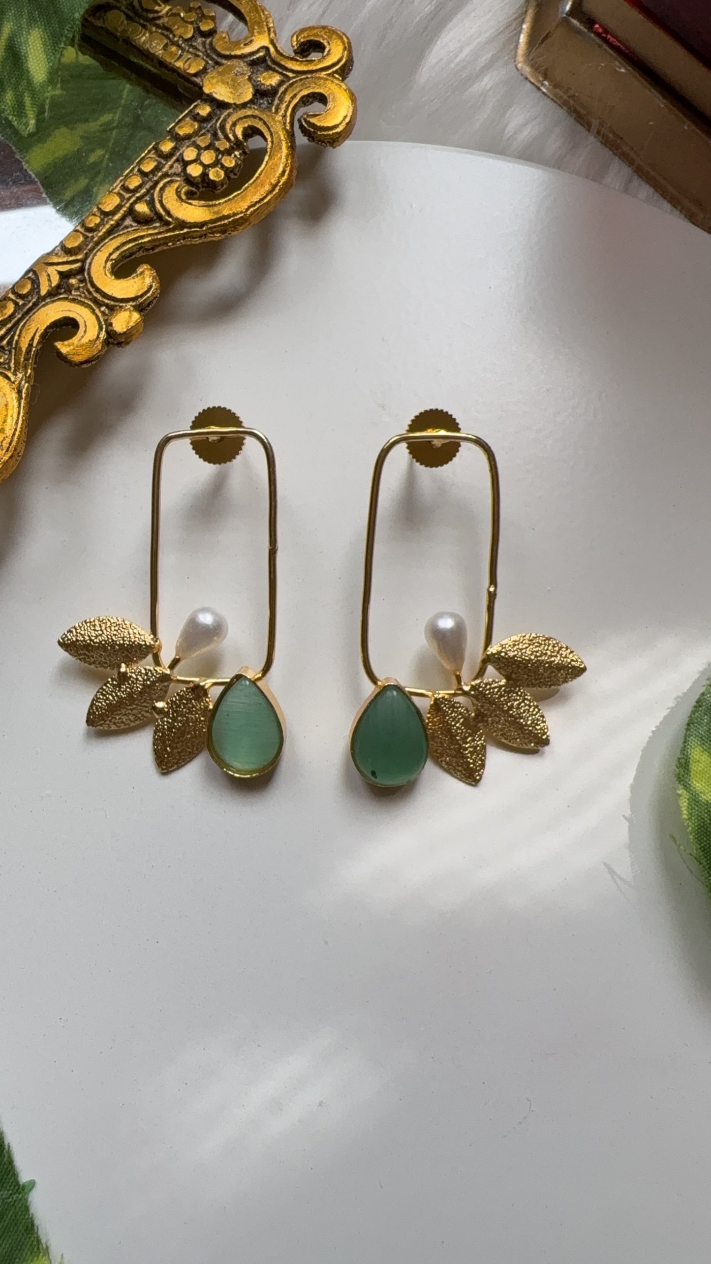 Misha Wings Earrings - Mint Green