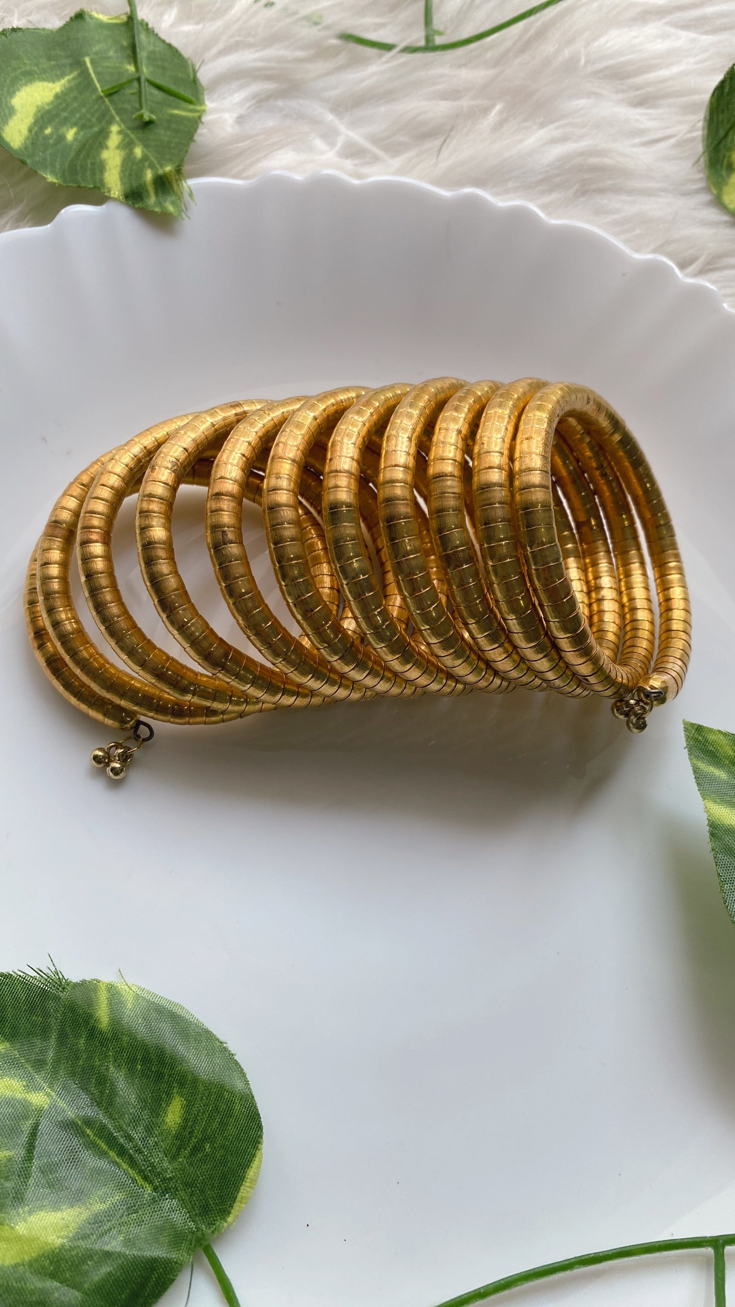 The Spiral Golden Bangle