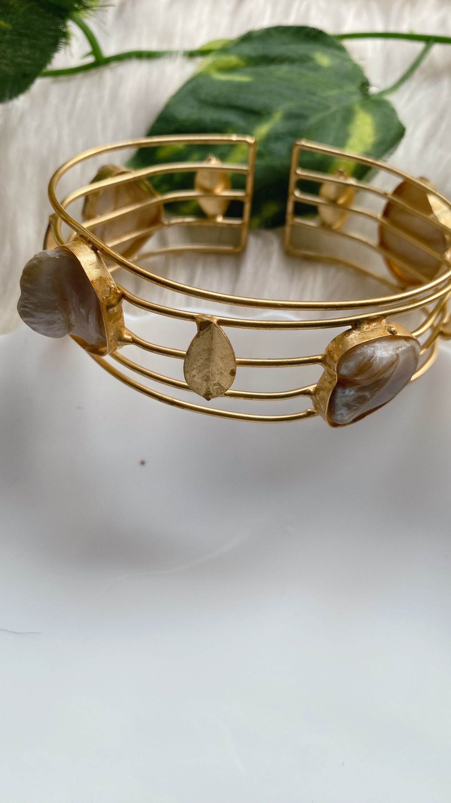 Timeless Turn MOP Brass Handcuff
