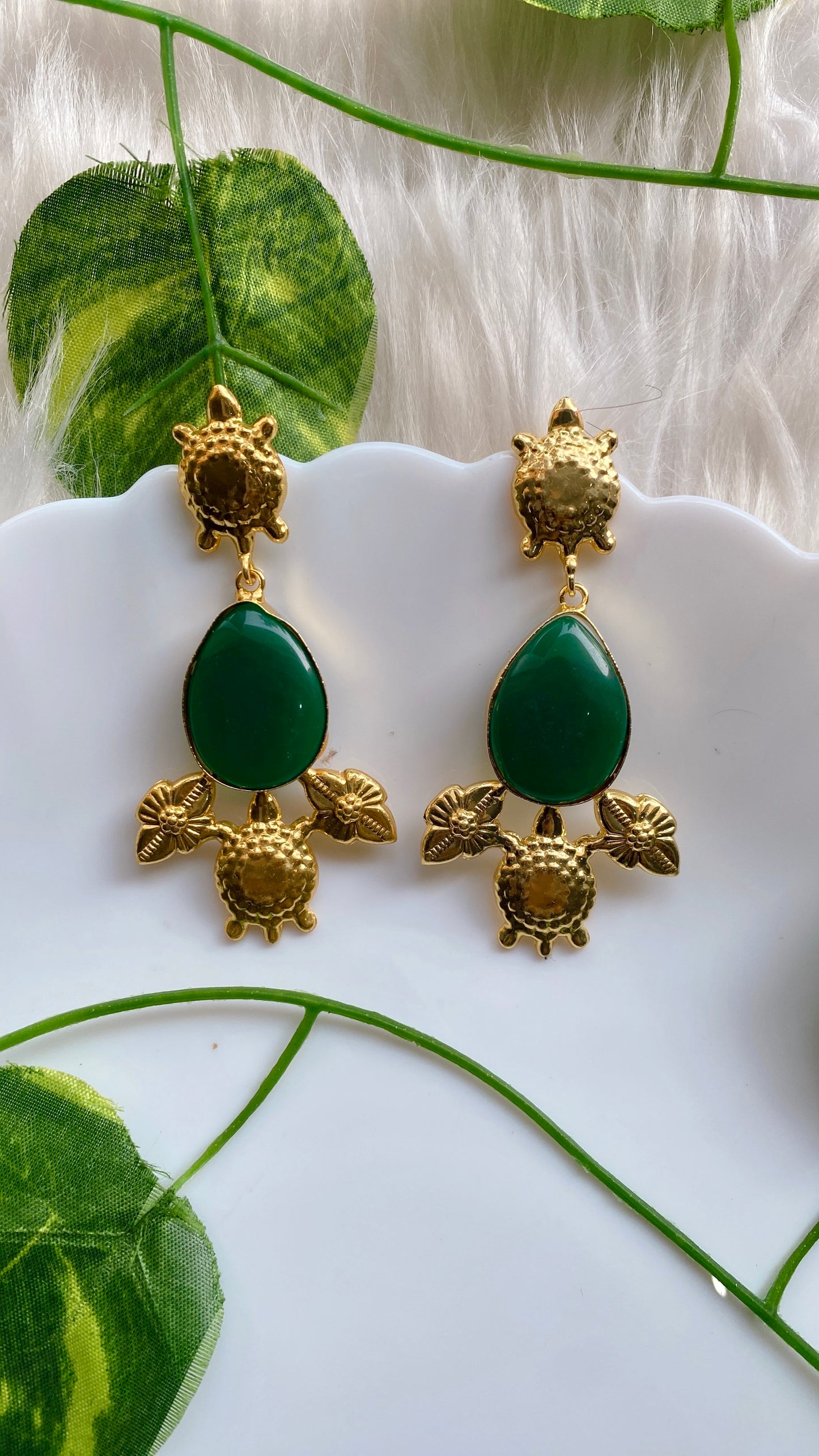 Shelled Beauty Brass Earrings