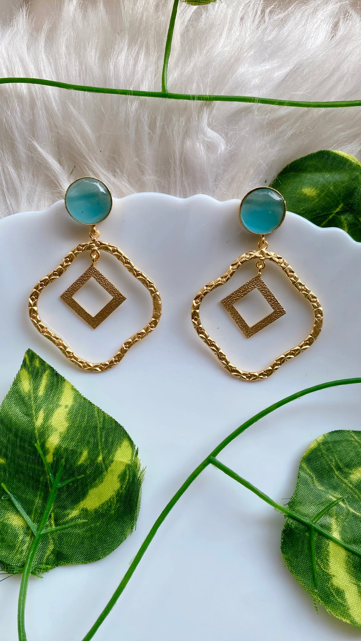 Enchanted dangles Aqua Blue Earrings