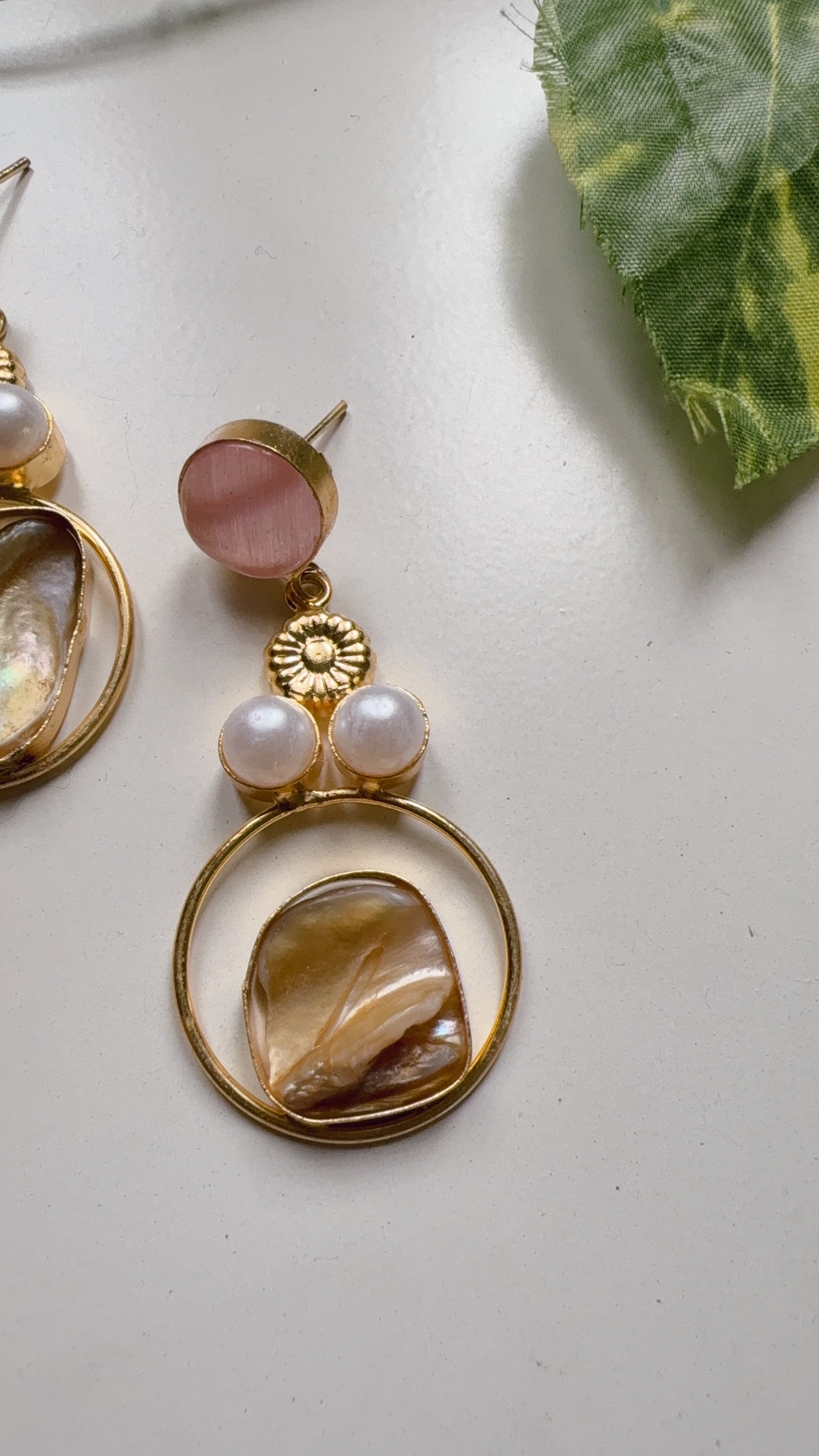 Divya MOP Earrings - Pink