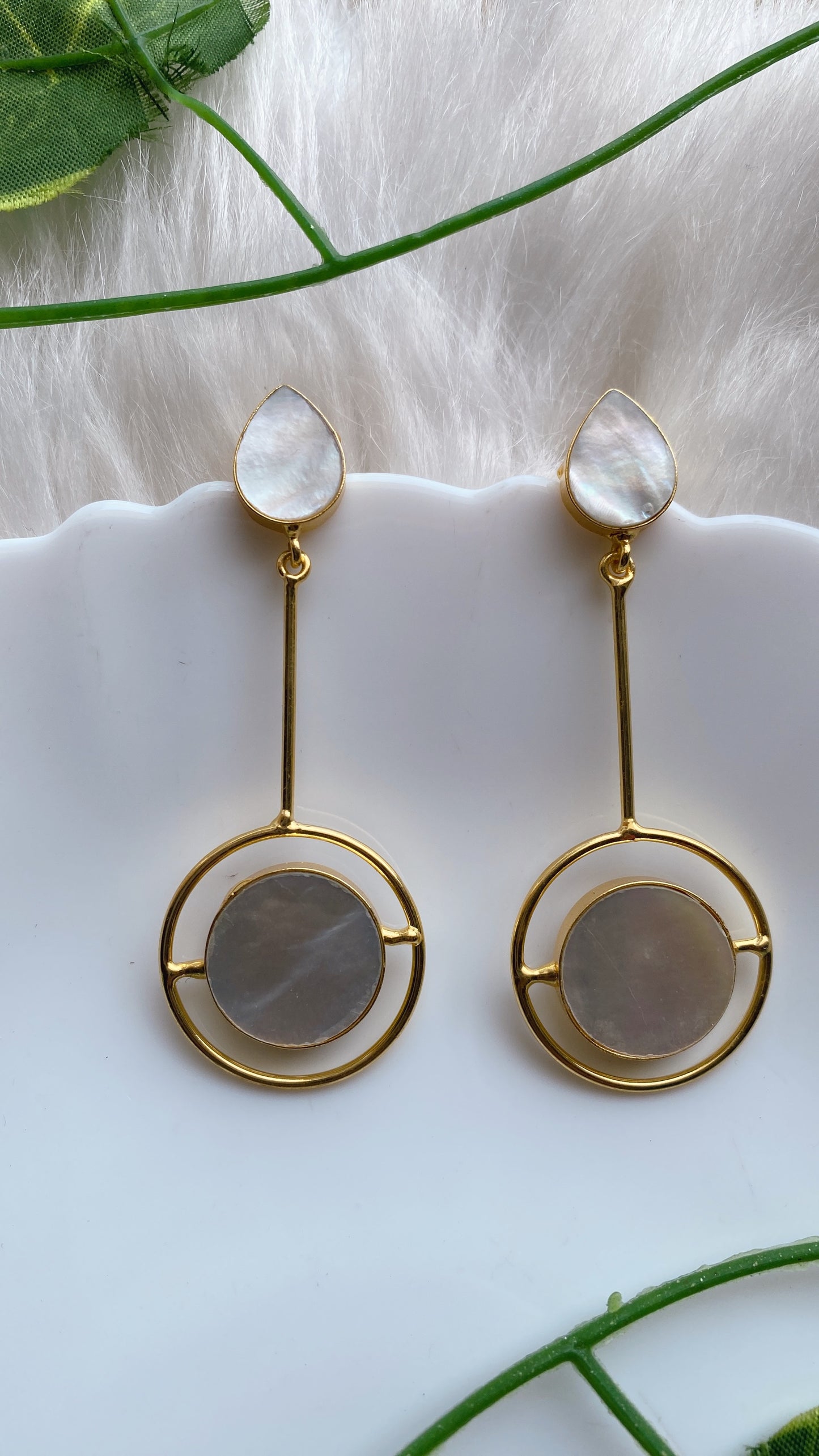 The Moonlit White Stone Earrings