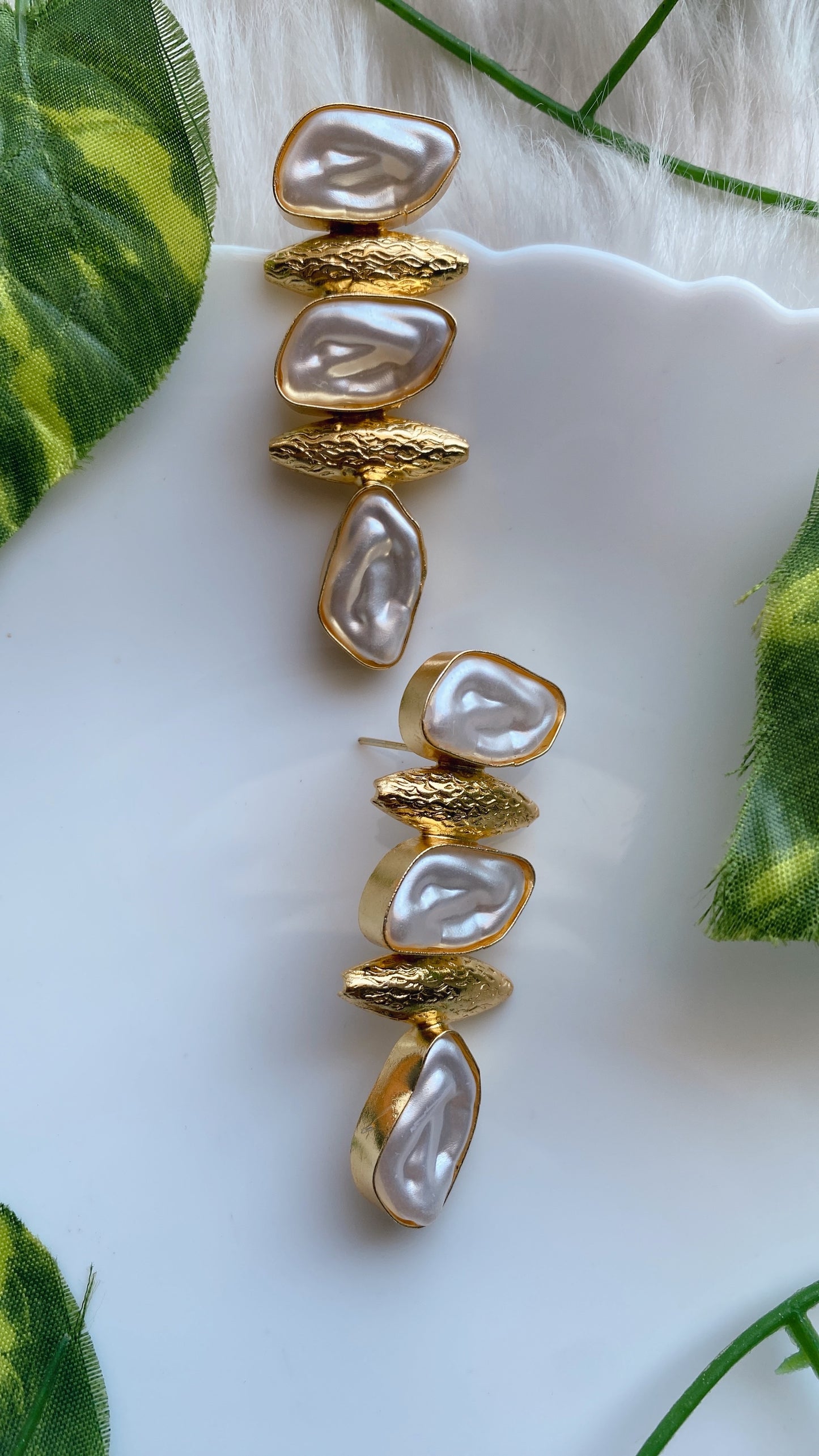 Baroque Shine Brass Earrings