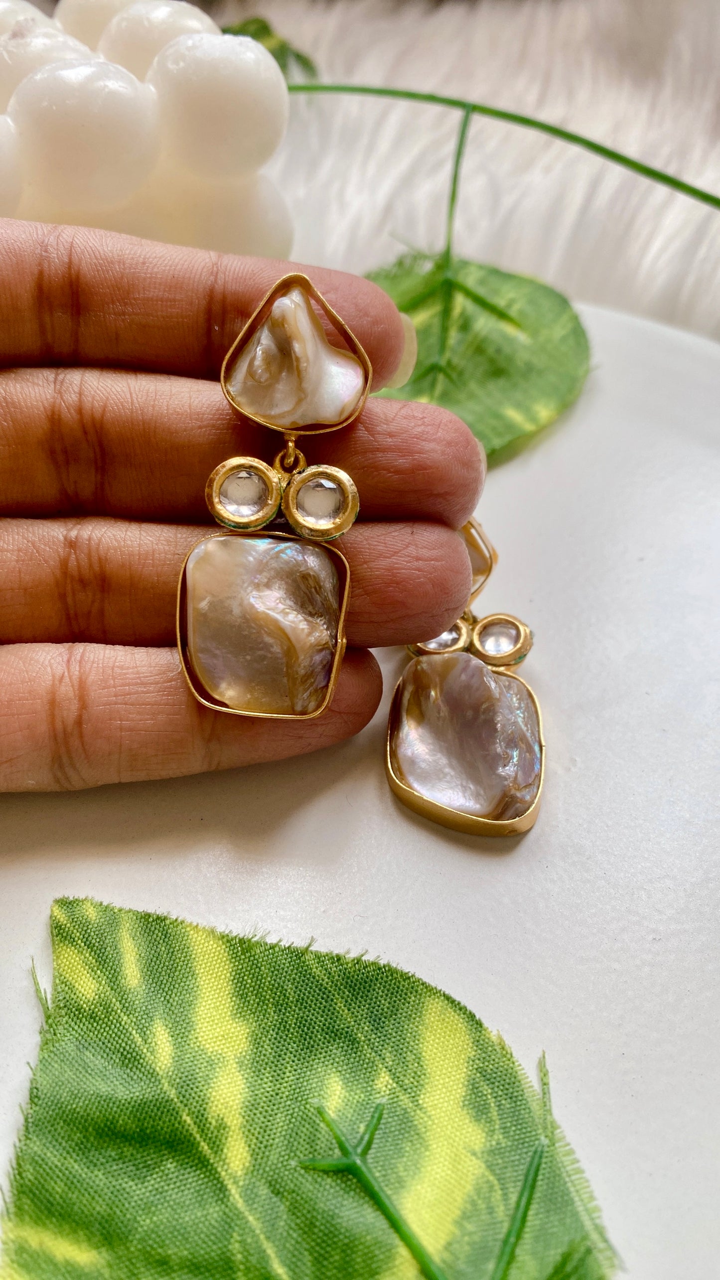 MOP Kundan Earrings