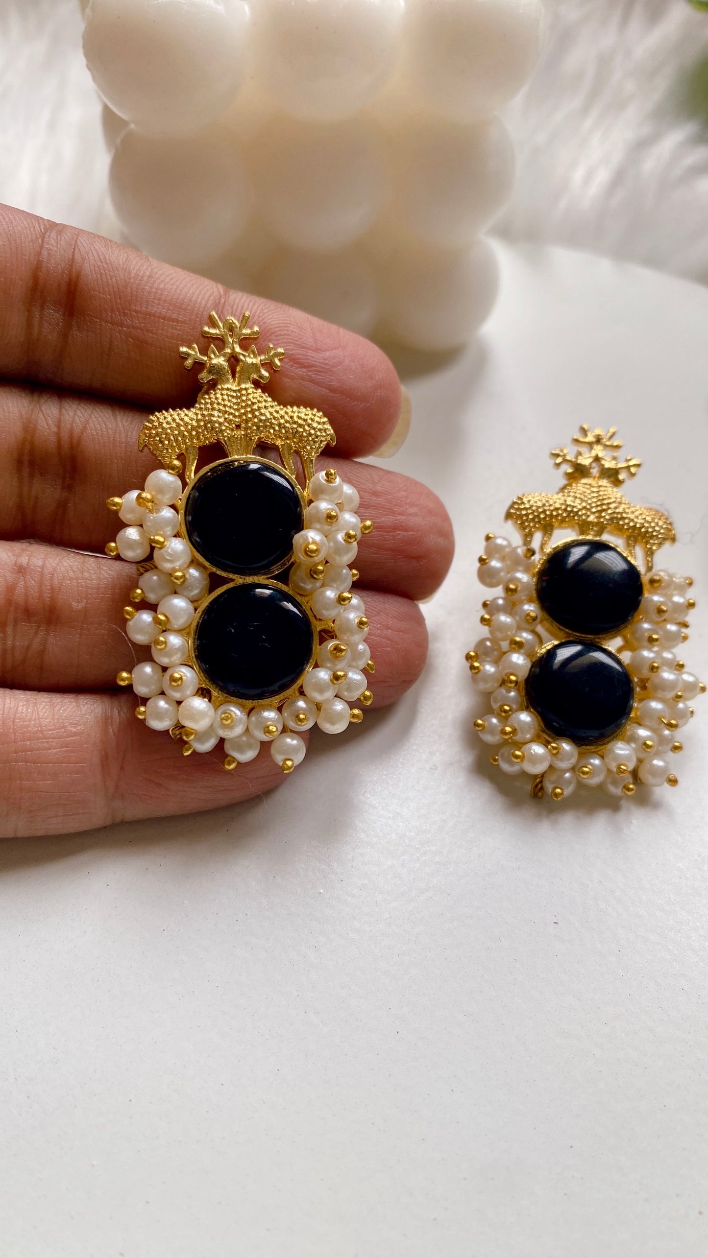 Manmohini Earrings - Black