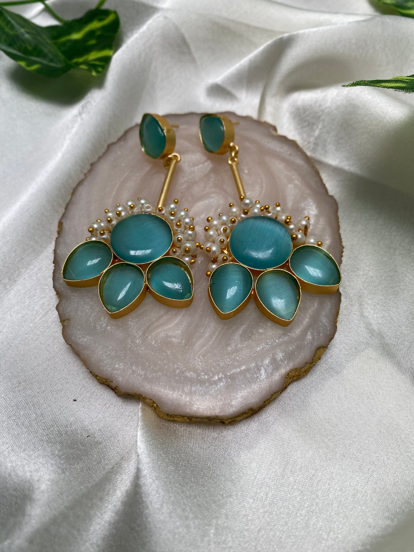 Petal Posh Teal Earrings