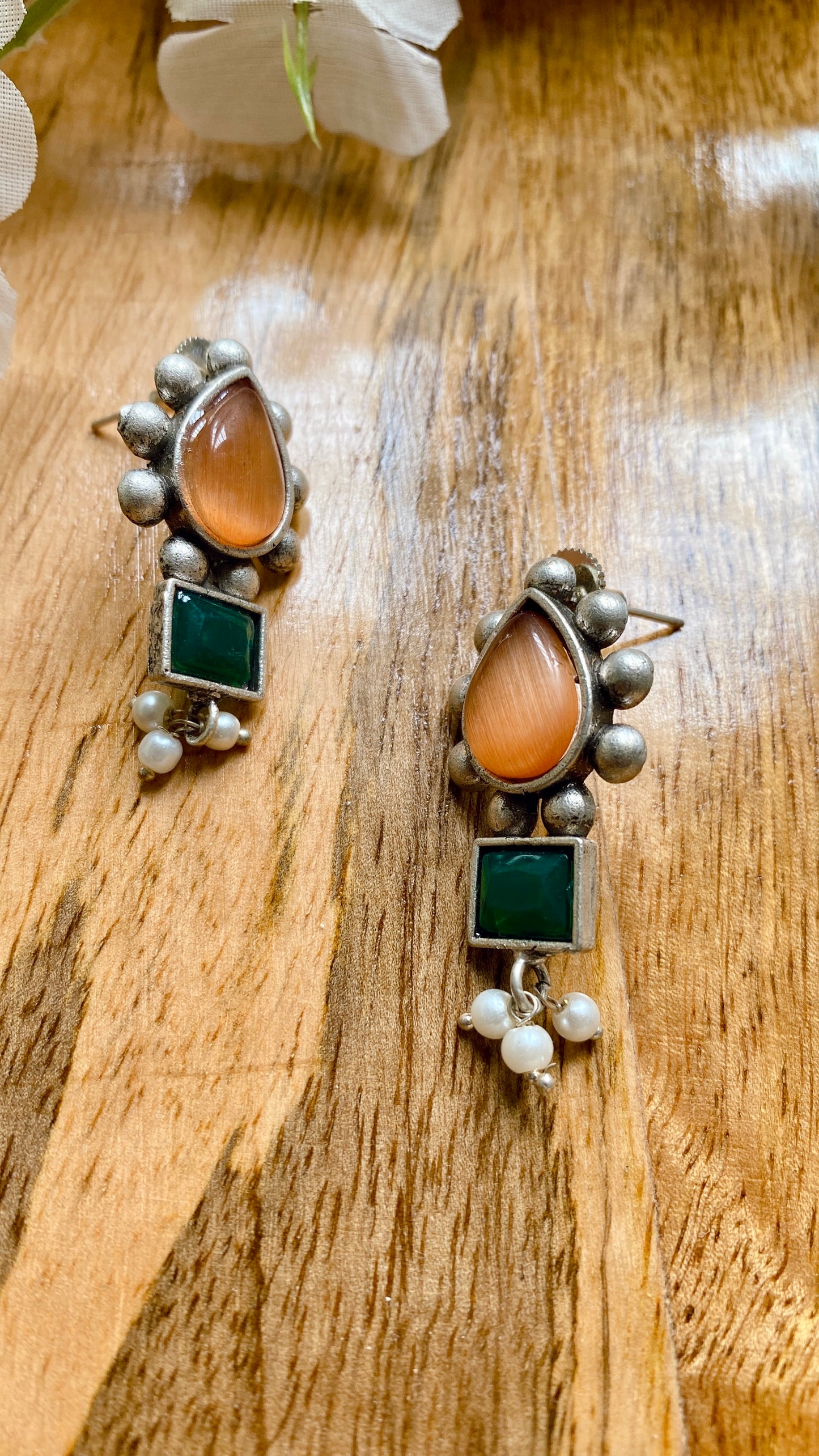 Ishita Drops Earrings - Orange