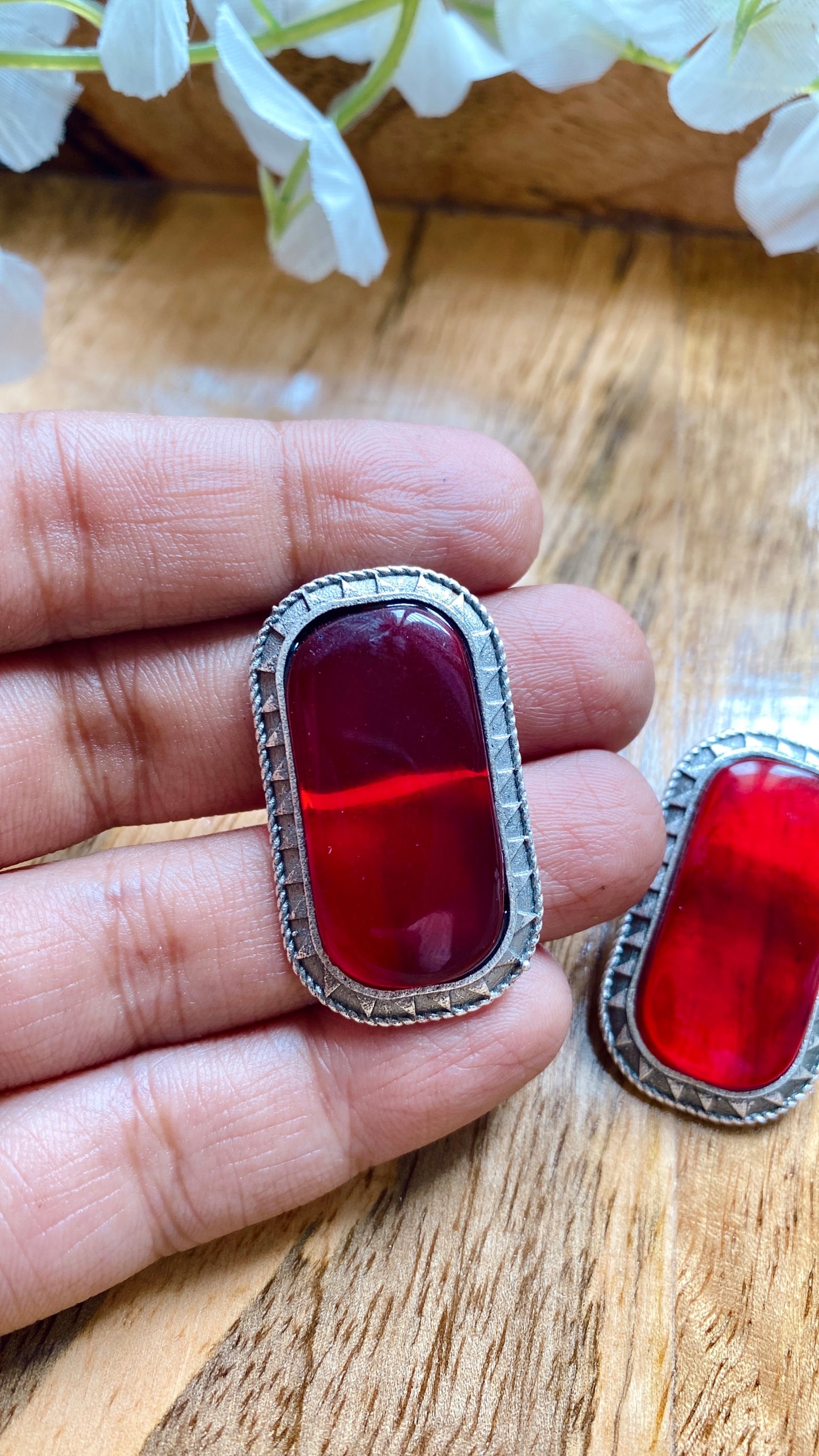 Ameena Studs - Red