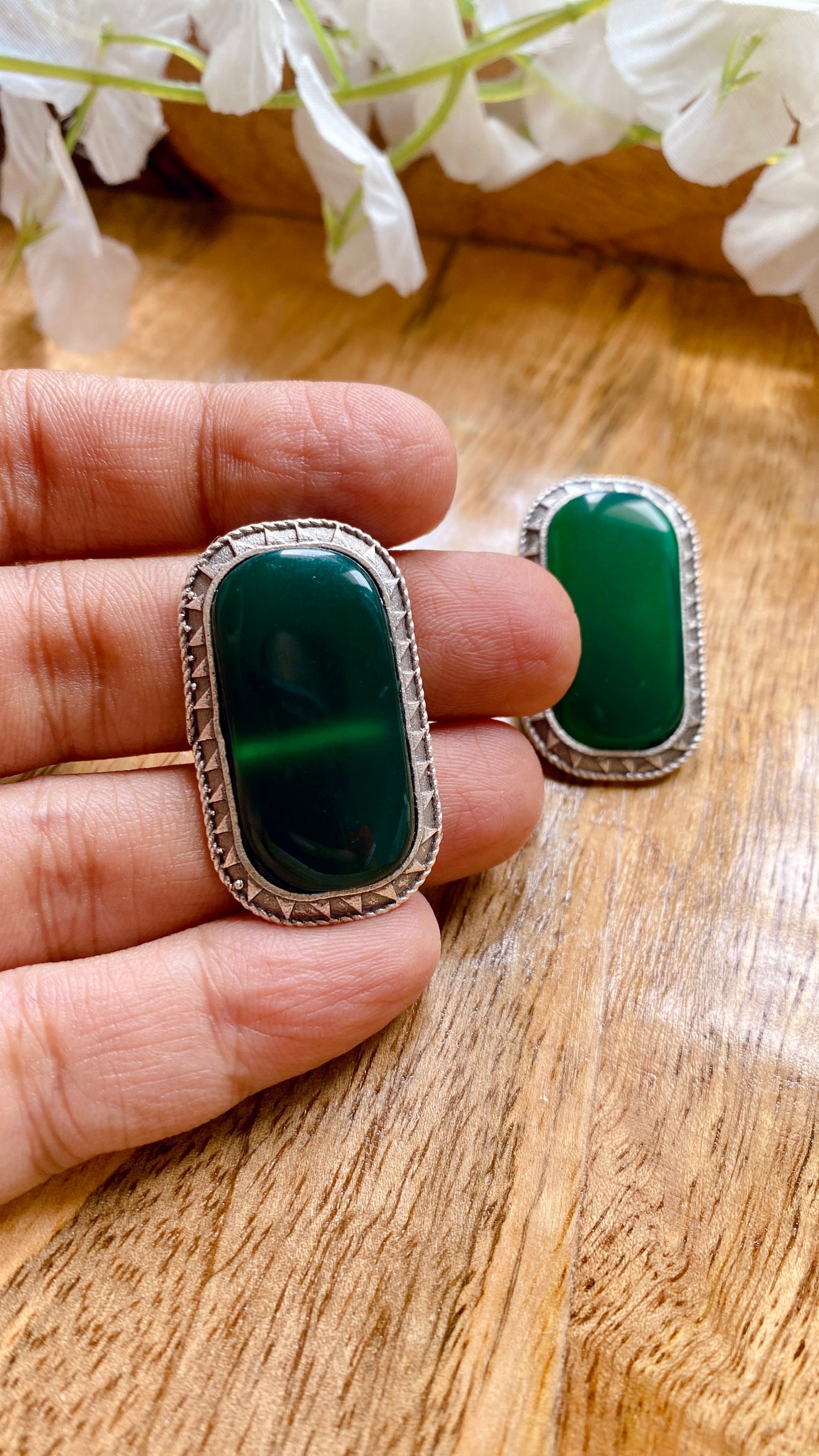 Ameena Studs - Green