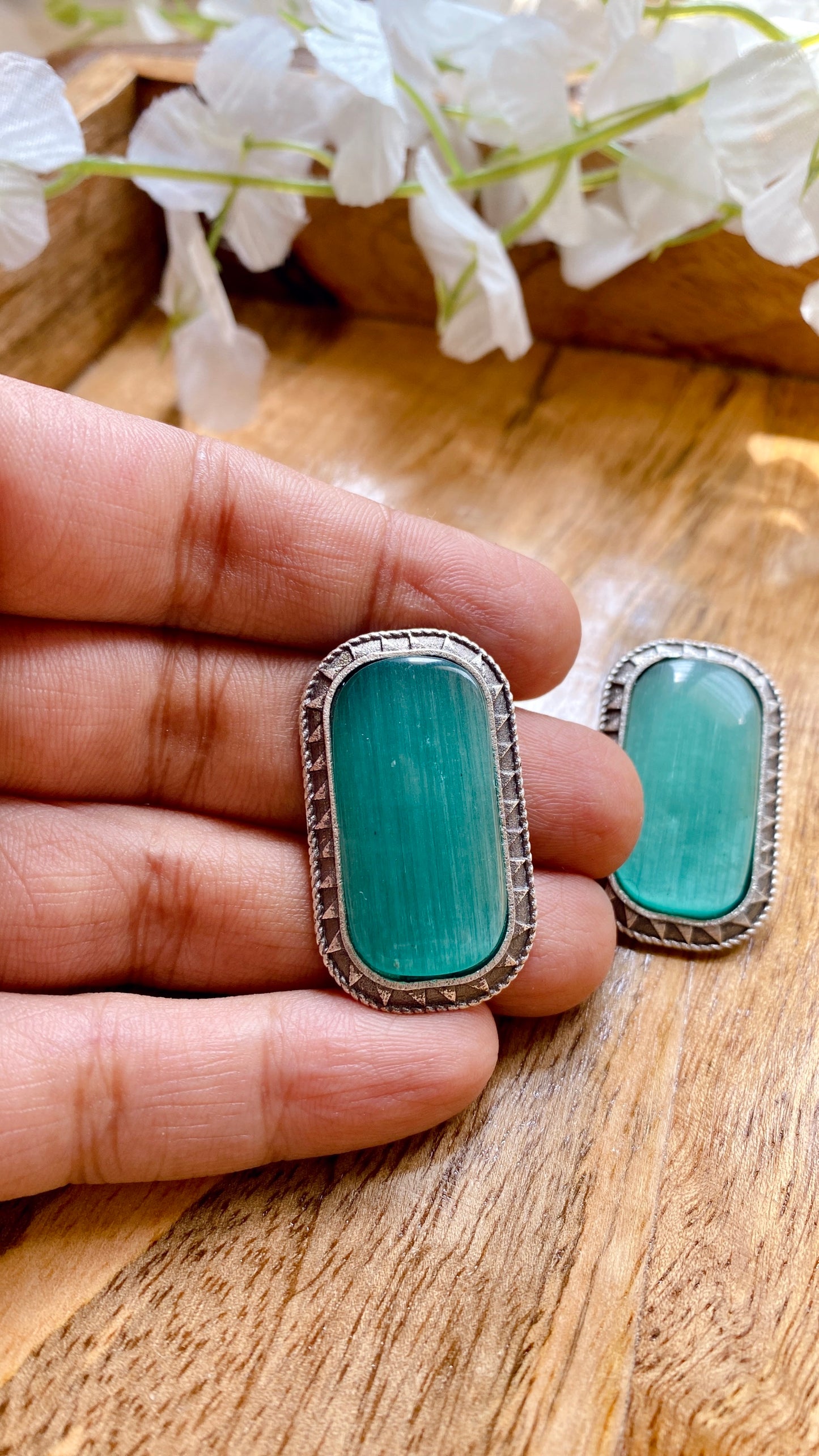 Ameena Studs - Mint Green