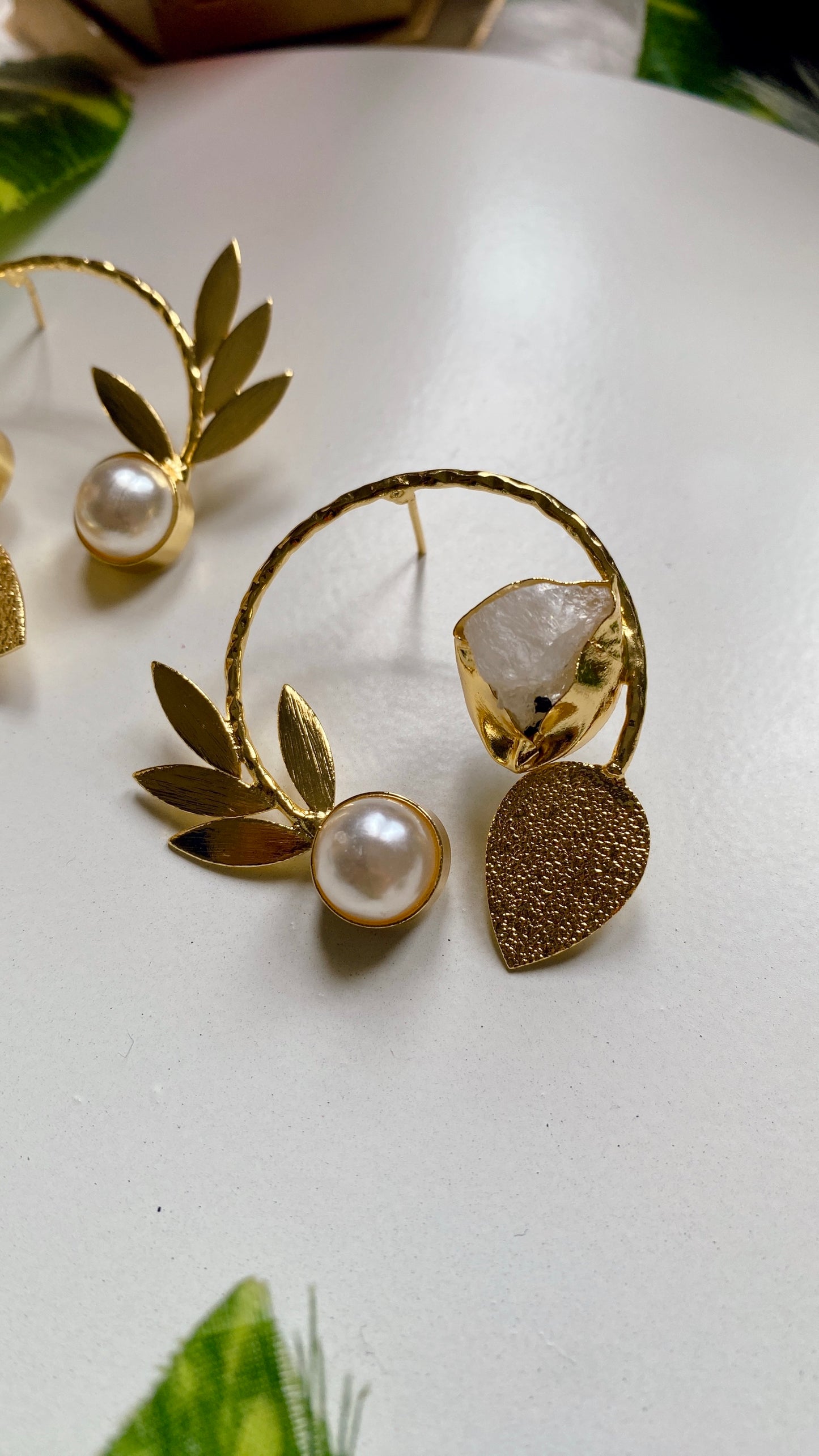 Diya Bloom Uncut Stone Earrings