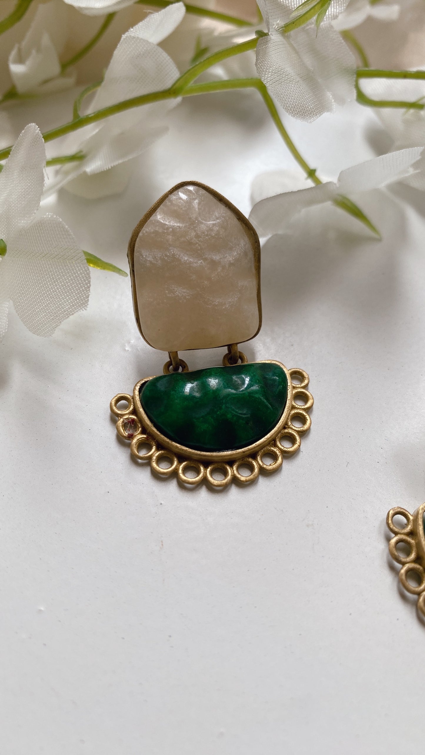 Green Halo Earrings