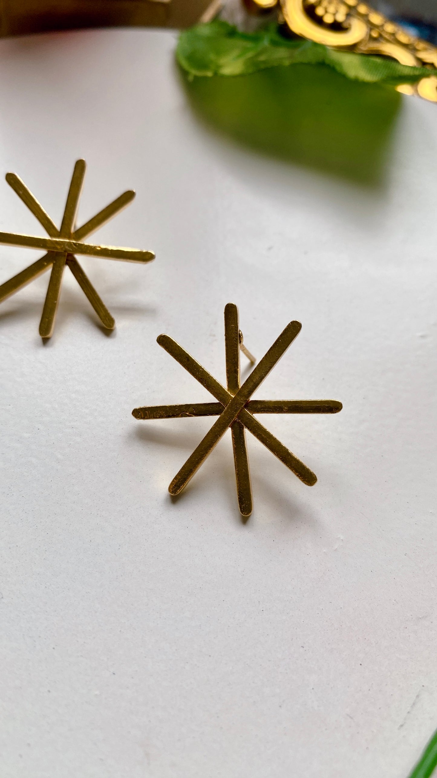 Gold Grid Earrings