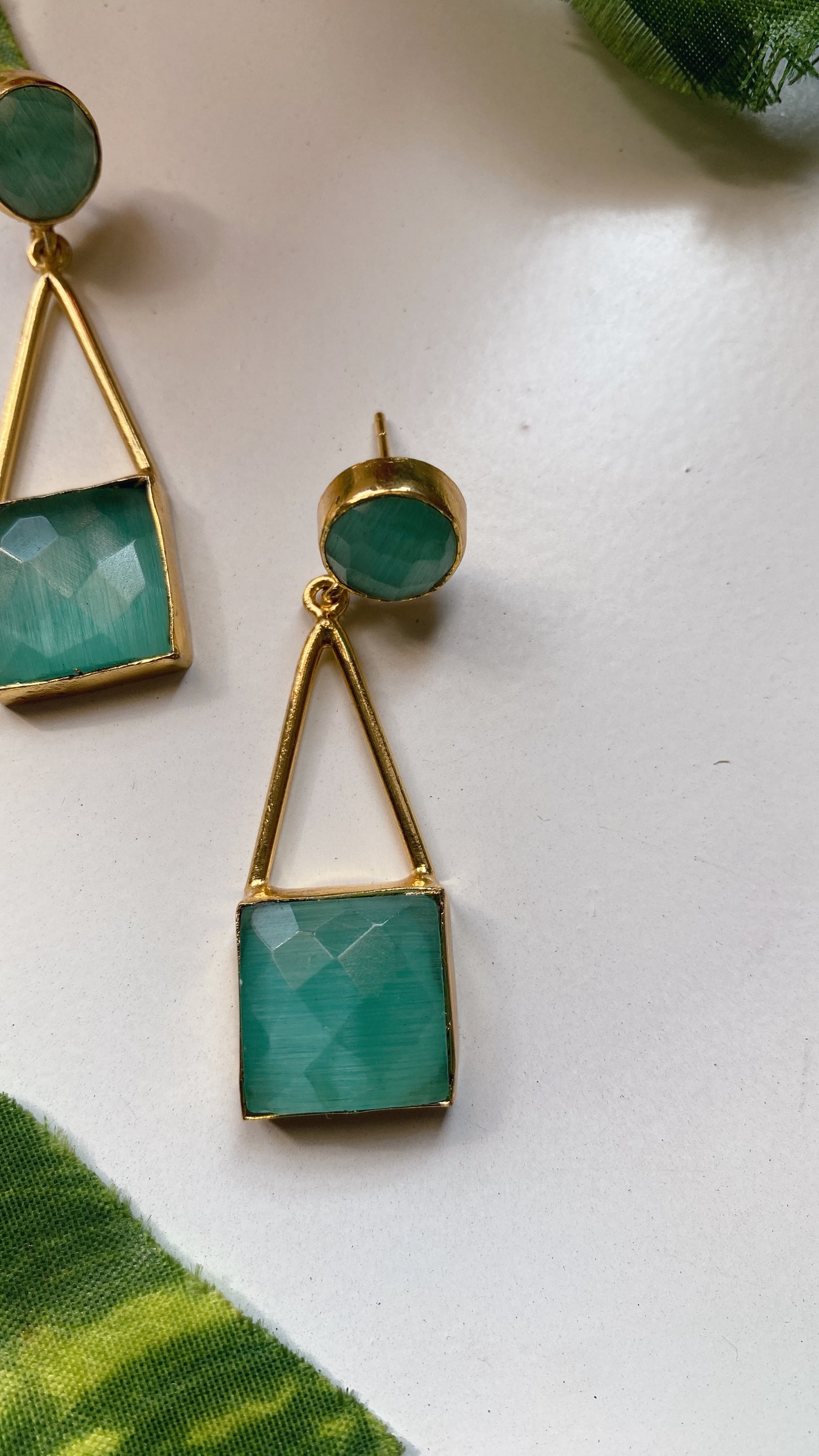 Ophelia Earrings - Mint Green