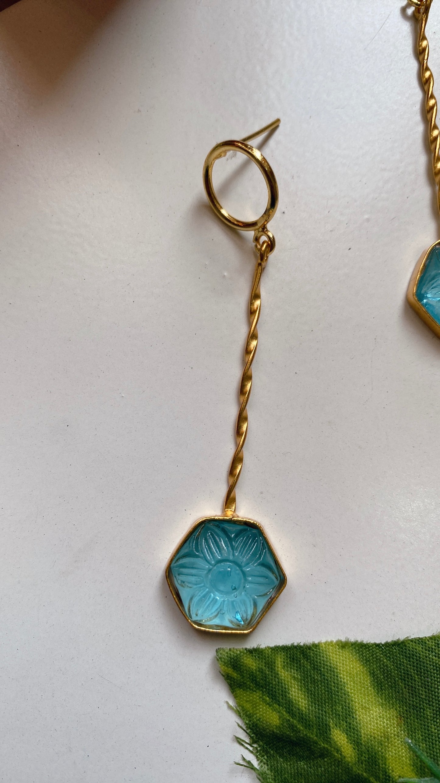 Ritu Drop Earrings - Sky Blue