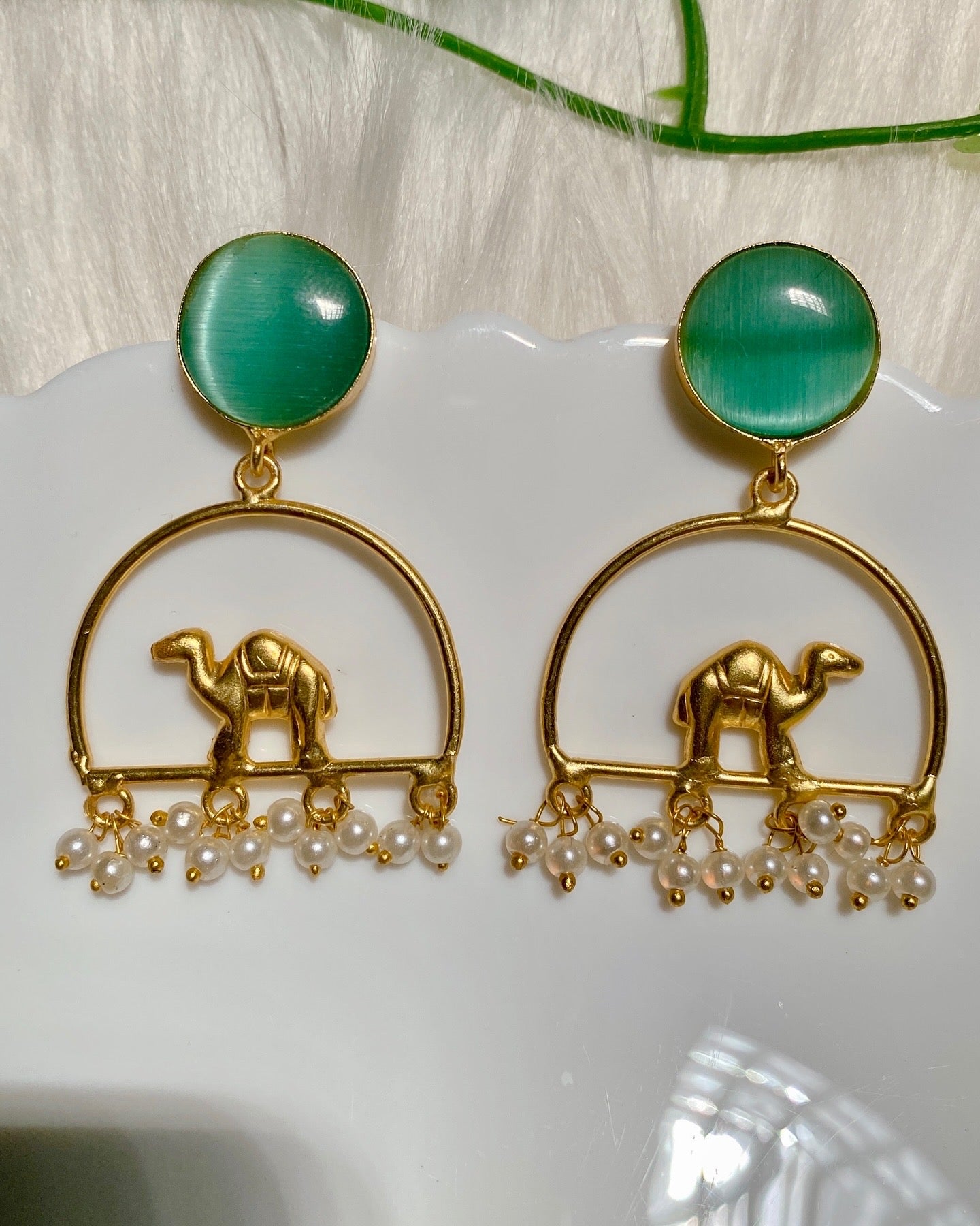 Dune Charm Earrings - Mint Green