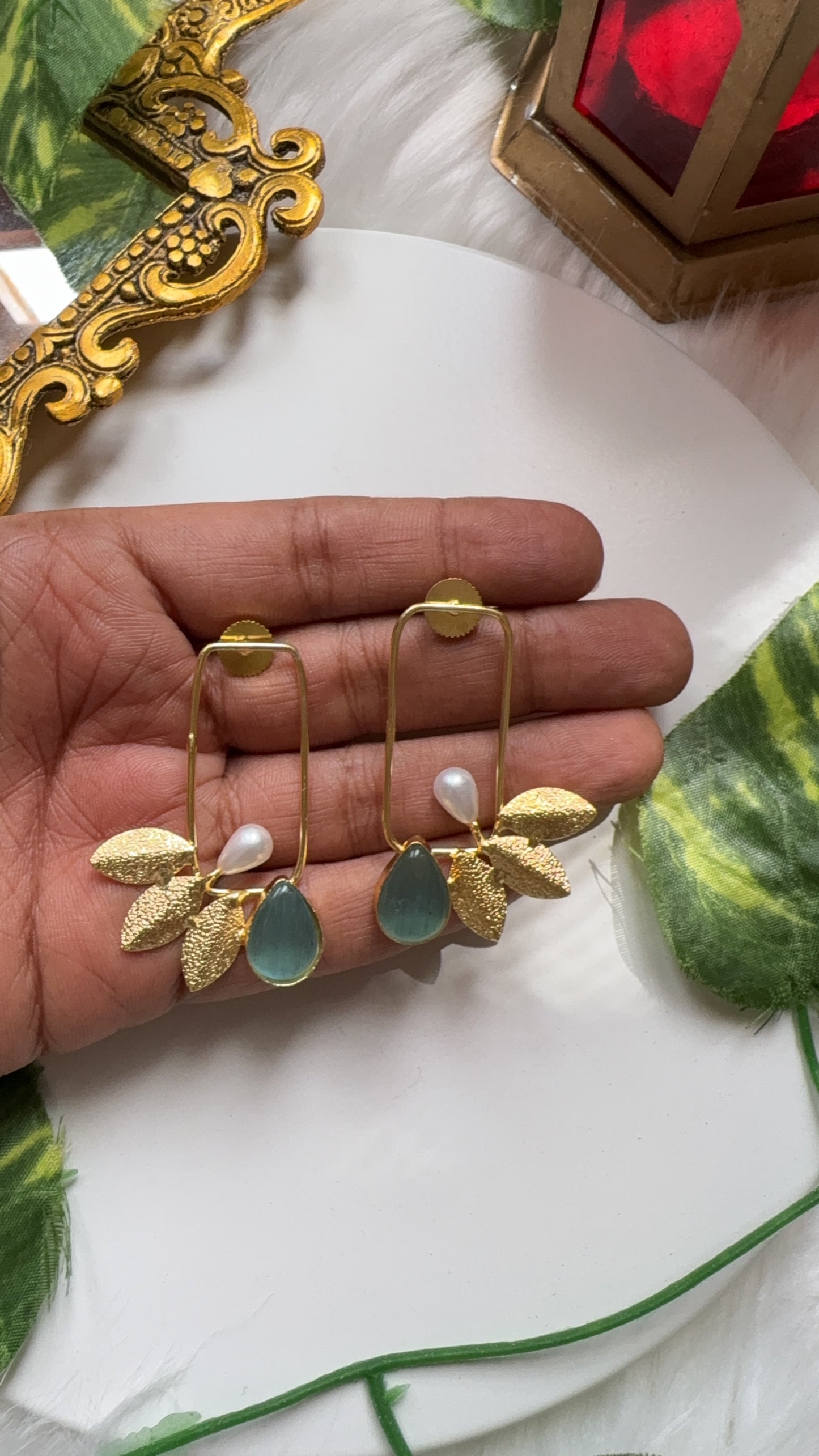 Misha Wings Earrings - Sky Blue