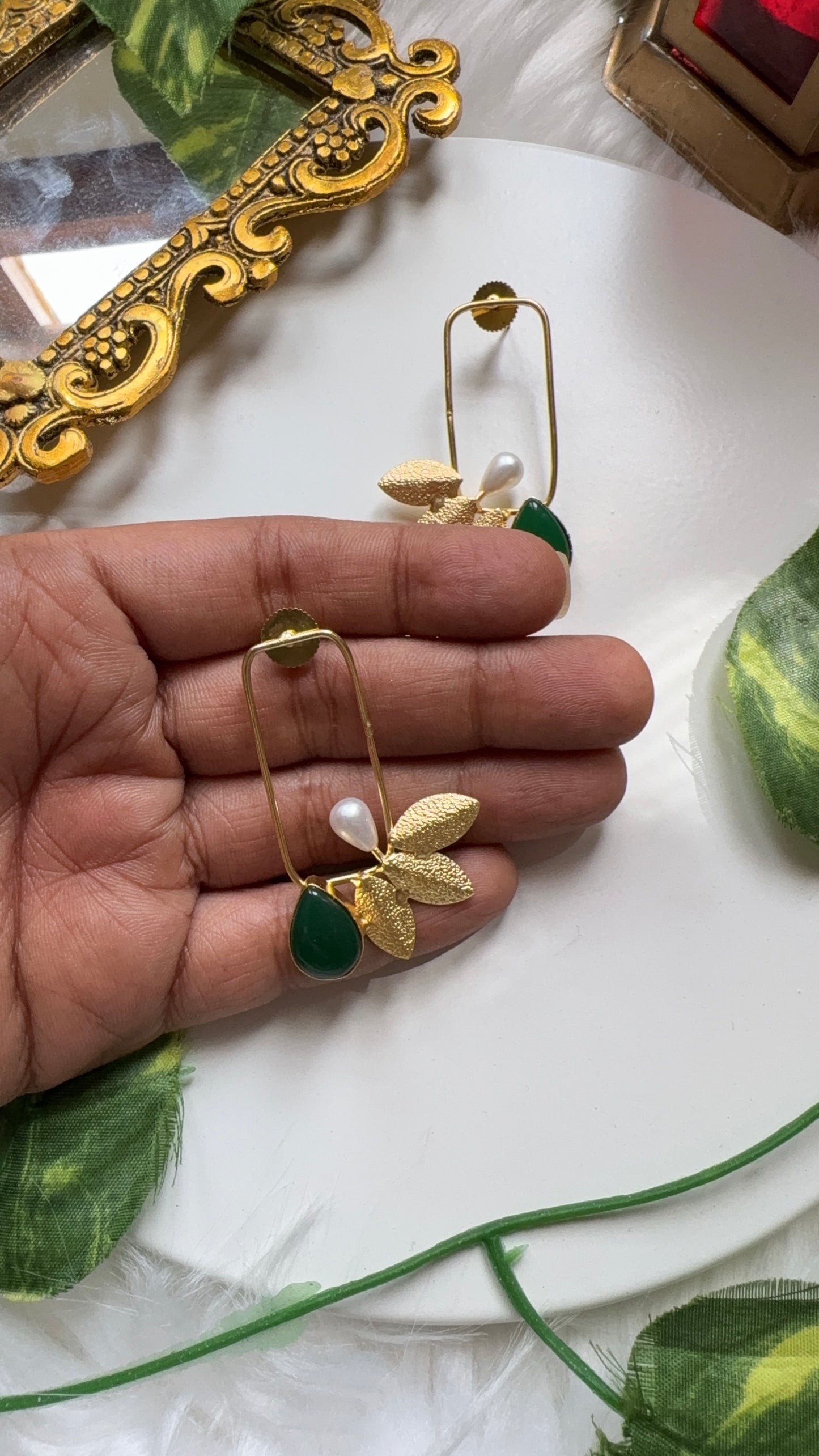 Misha Wings Earrings - Green