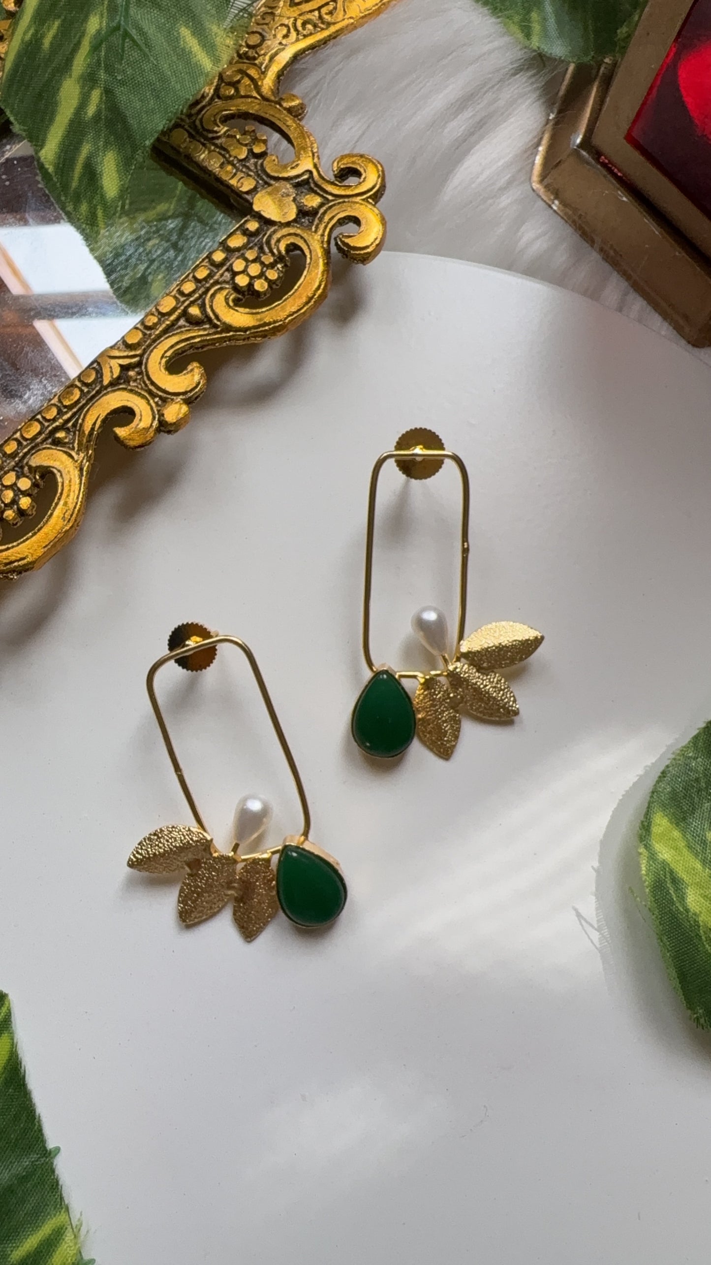 Misha Wings Earrings - Green