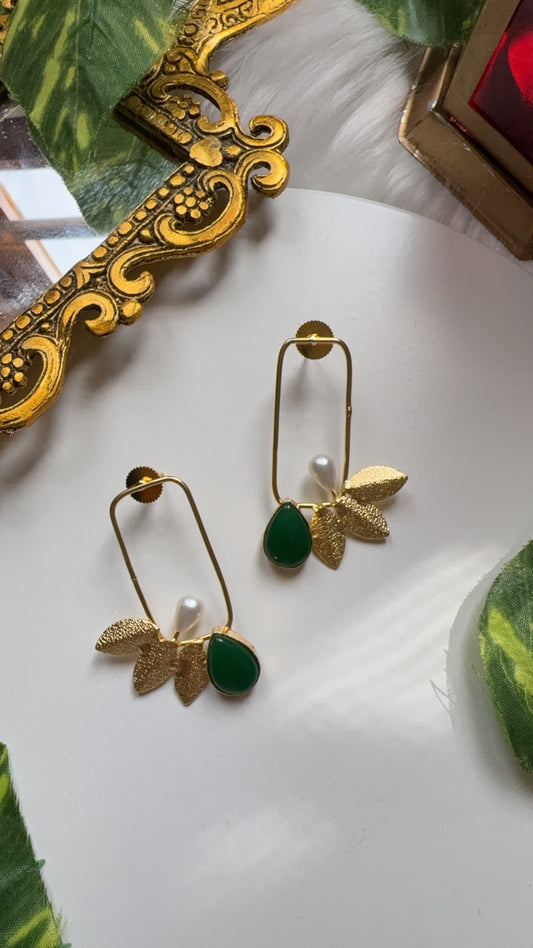 Misha Wings Earrings - Green