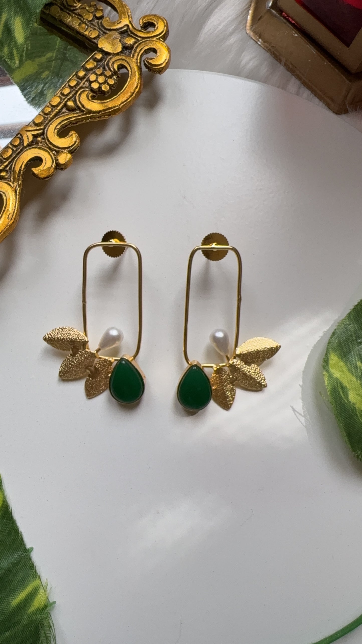 Misha Wings Earrings - Green