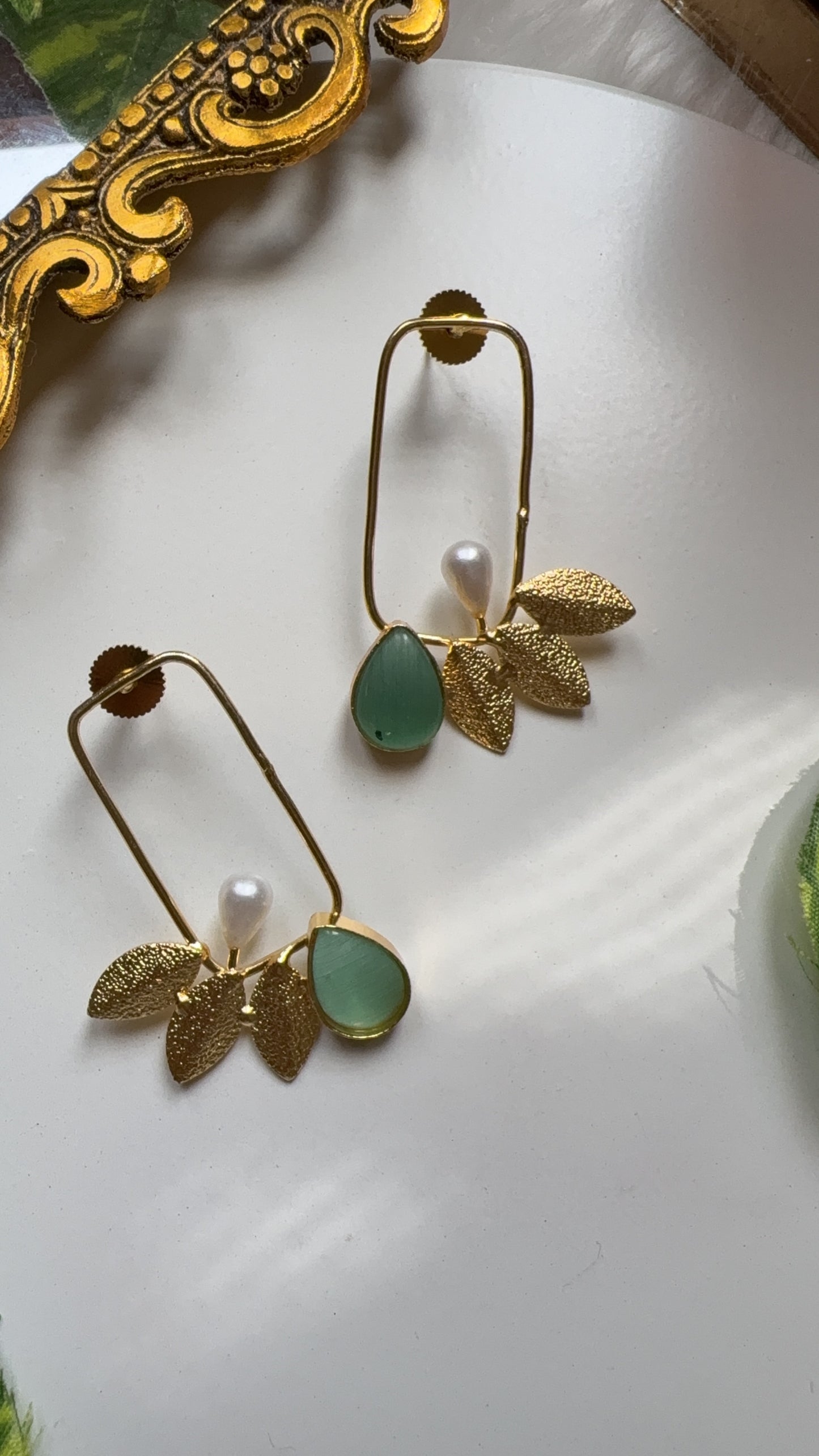 Misha Wings Earrings - Mint Green