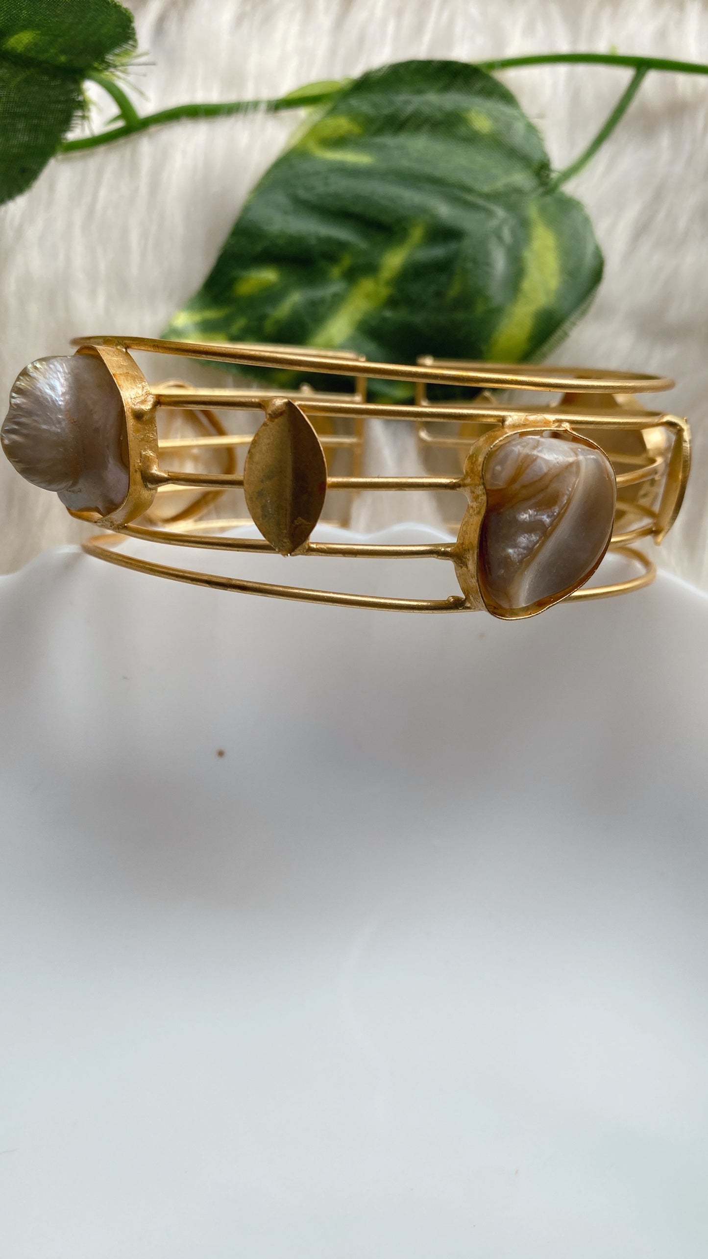 Timeless Turn MOP Brass Handcuff