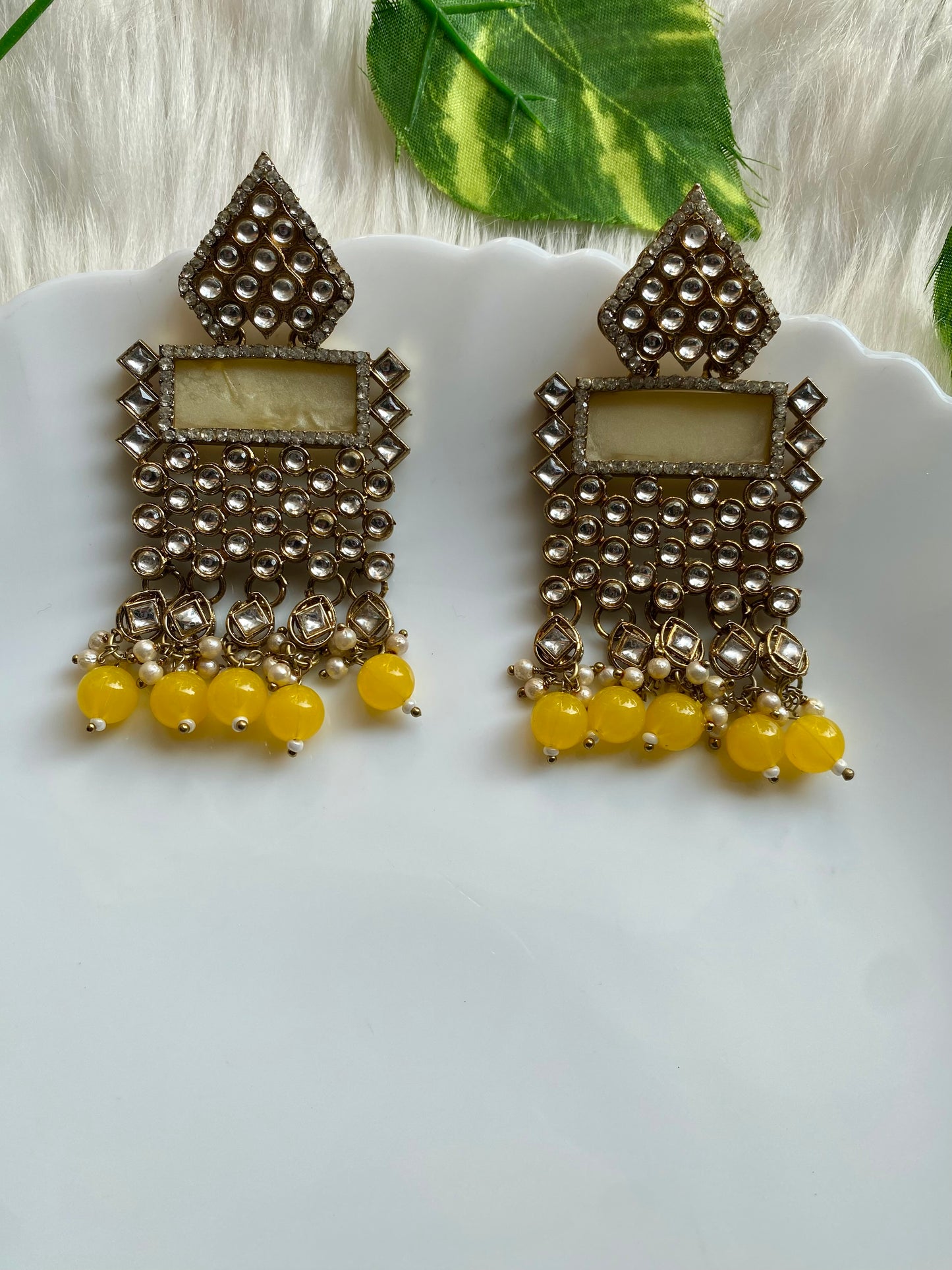 Mehak Yellow Earrings