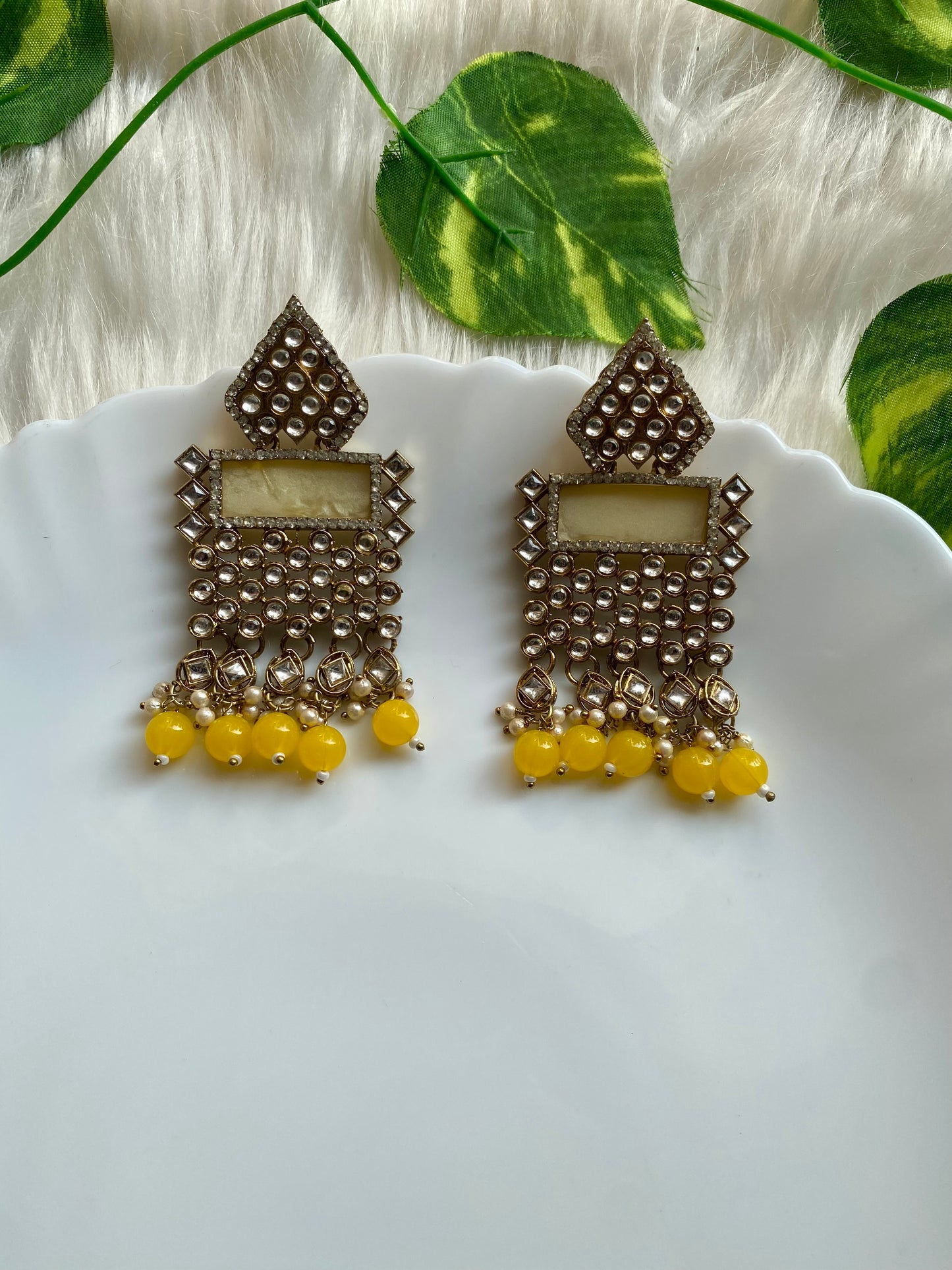 Mehak Yellow Earrings