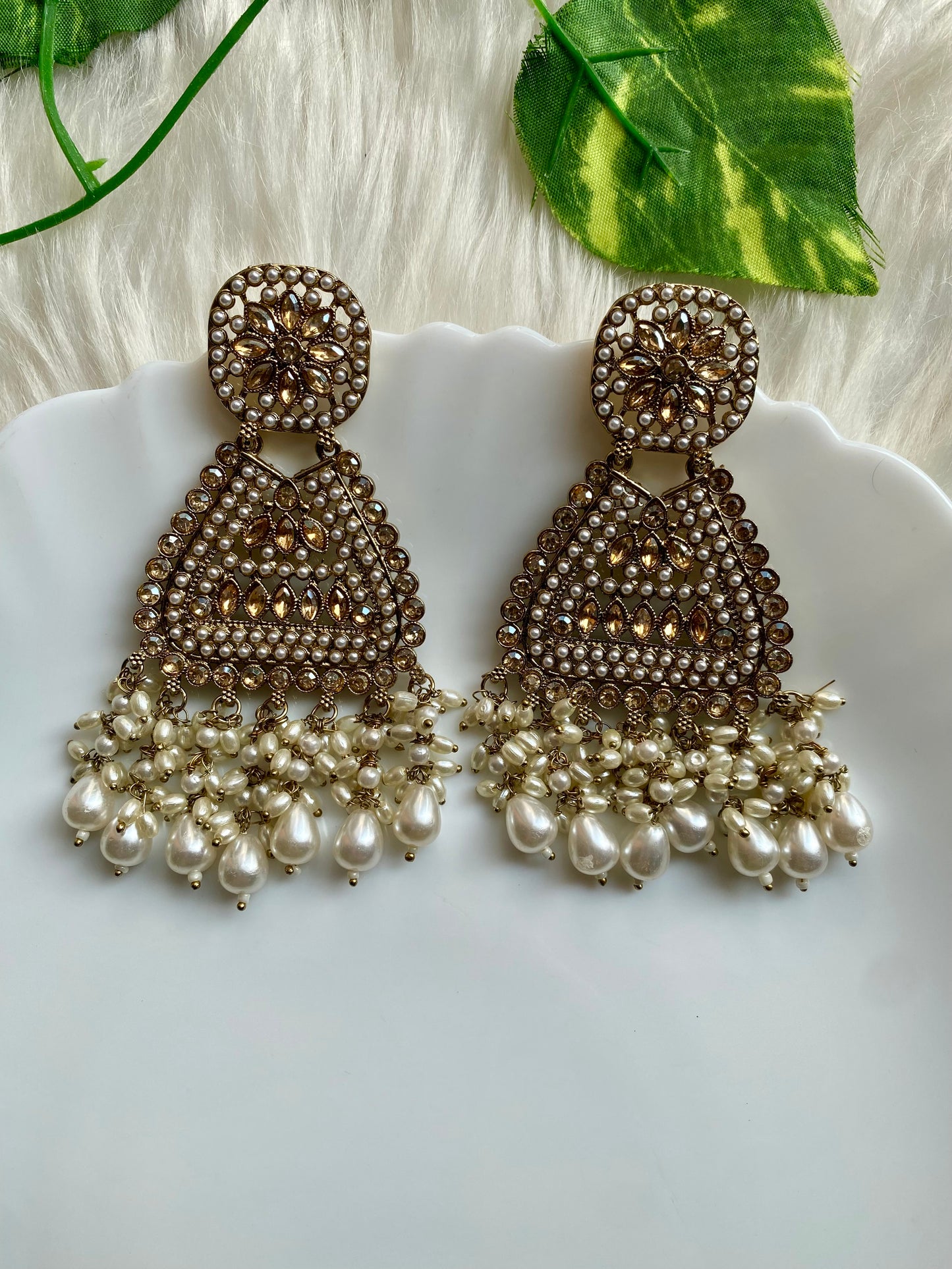 Aditi White Earrings