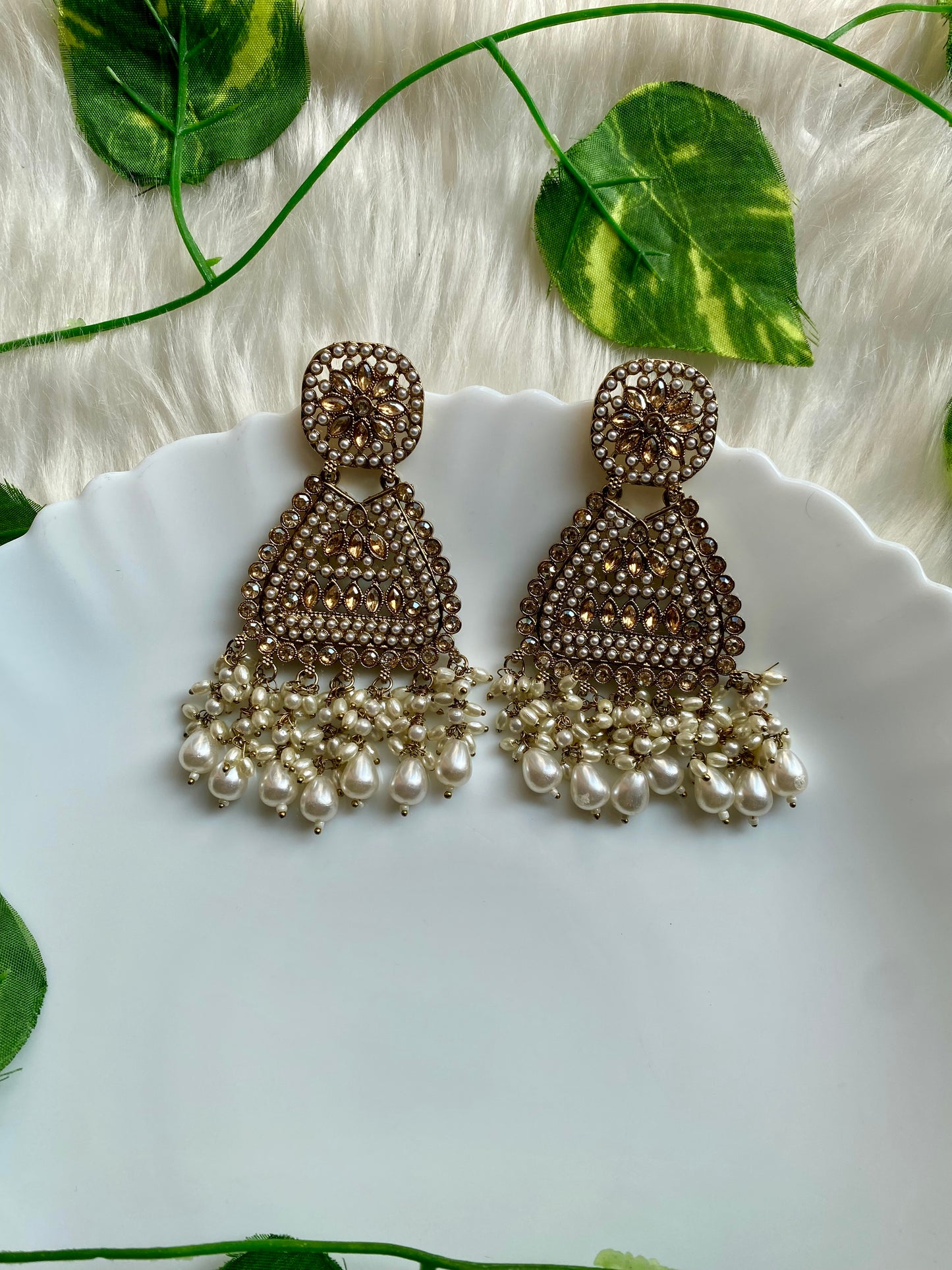 Aditi White Earrings