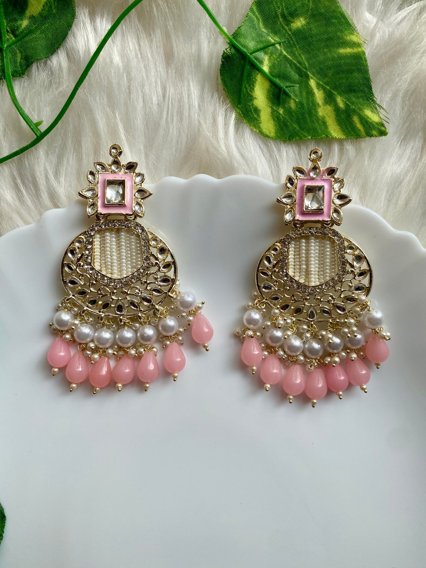 Palak Pink Earrings