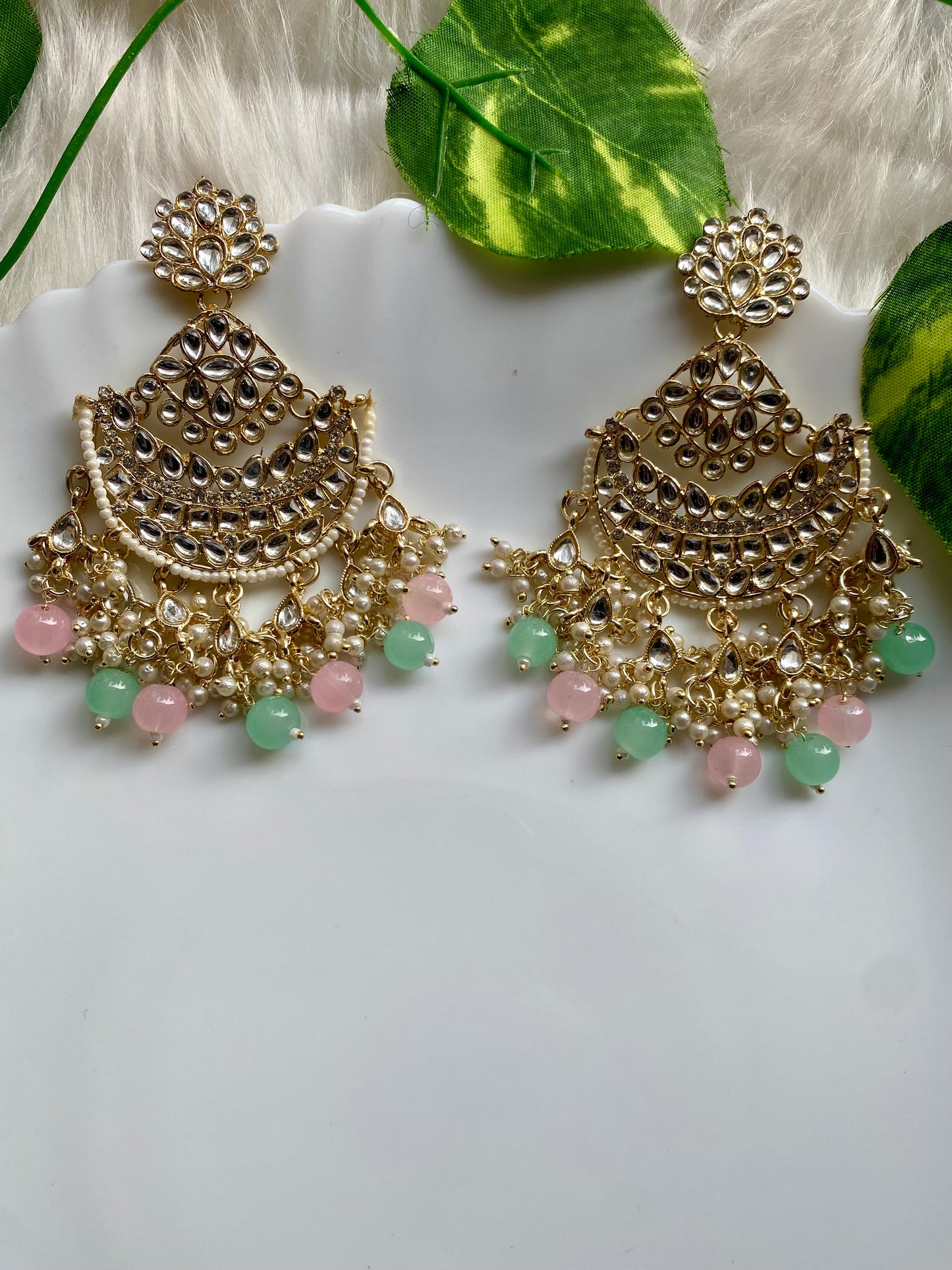 Leisha Pink & Green Earrings