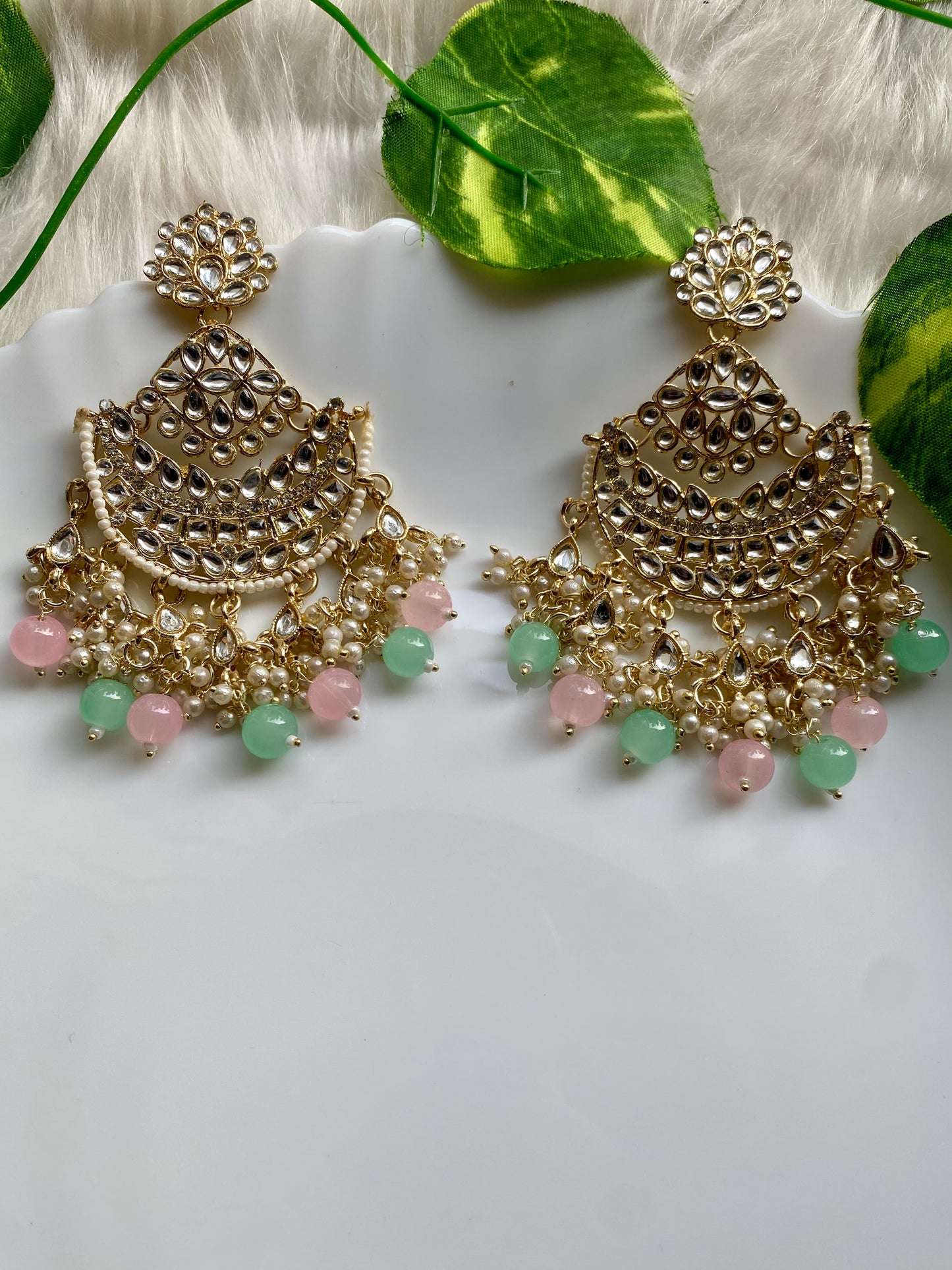 Leisha Pink & Green Earrings