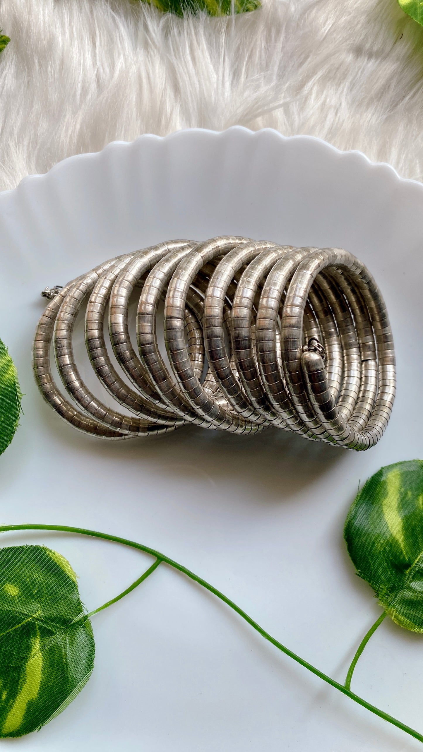 The Spiral Silver Bangle
