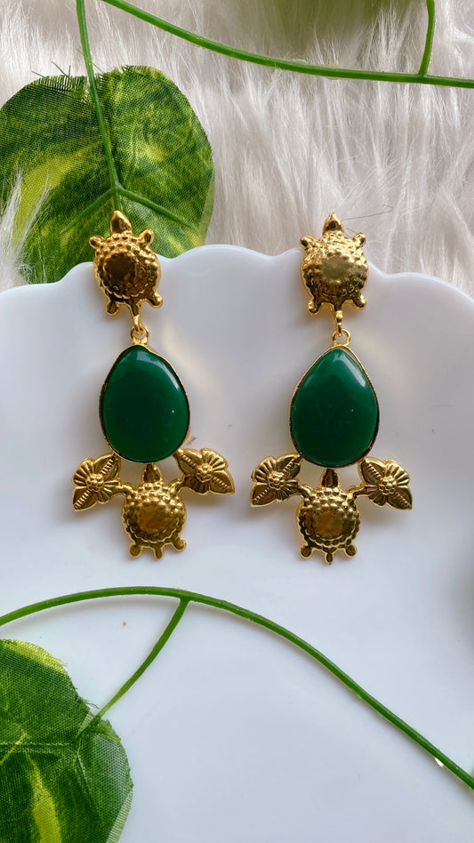 Shelled Beauty Brass Earrings