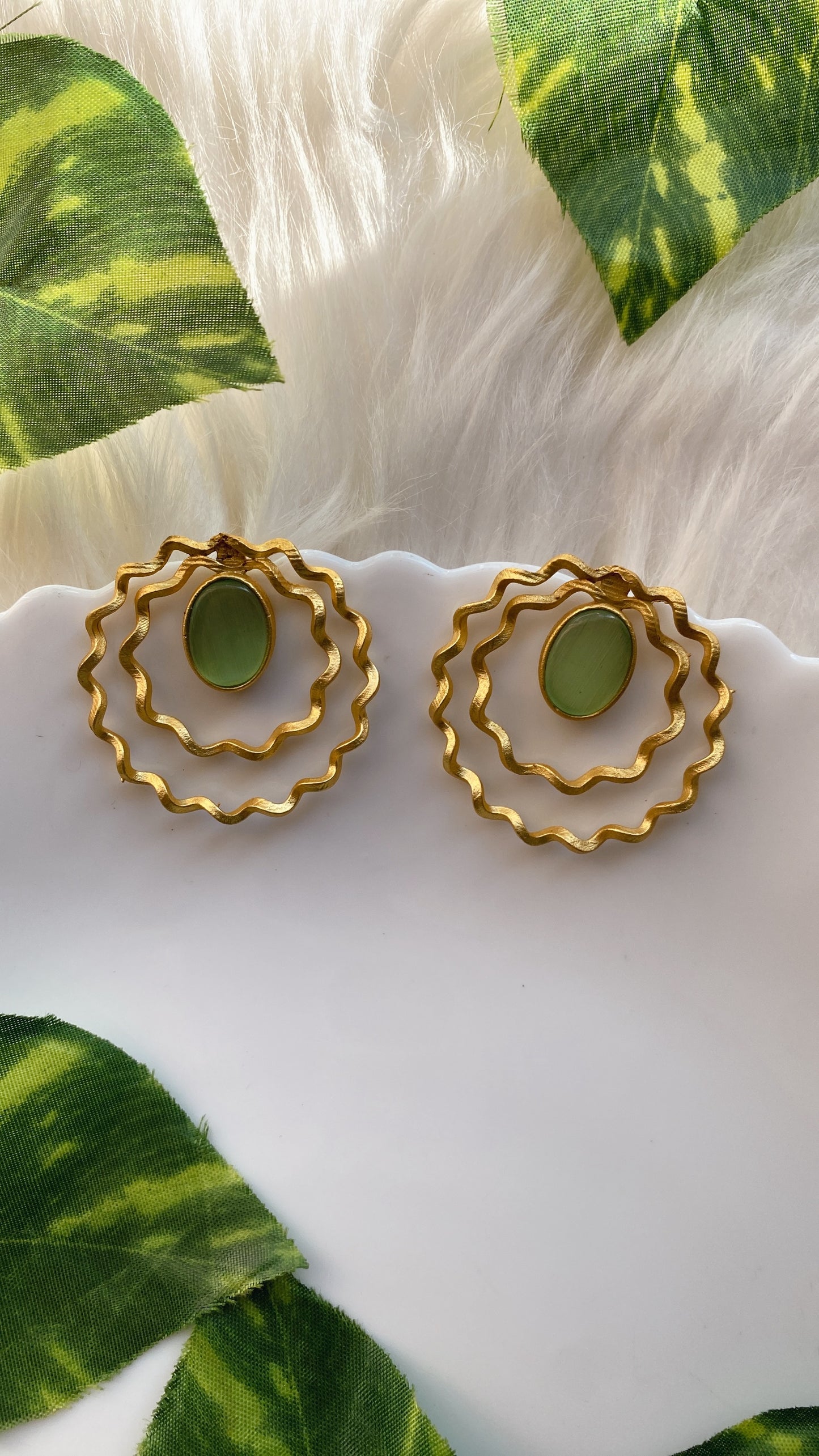 Cosmic Radiance Green Earrings