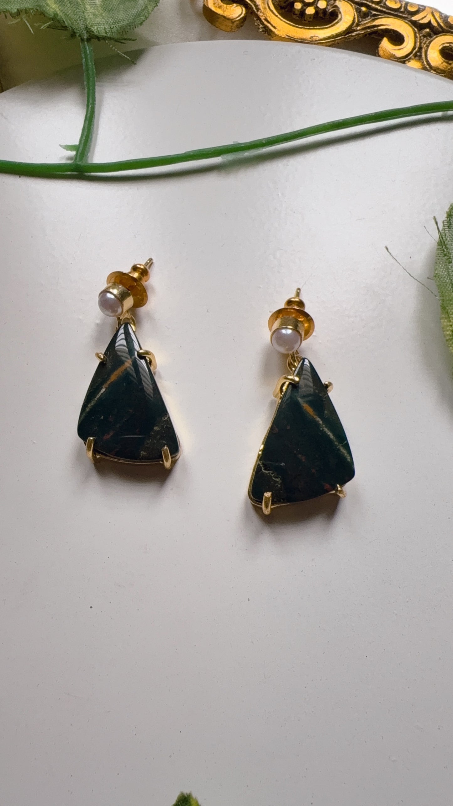 Alina Raw Cut Stone Earrings