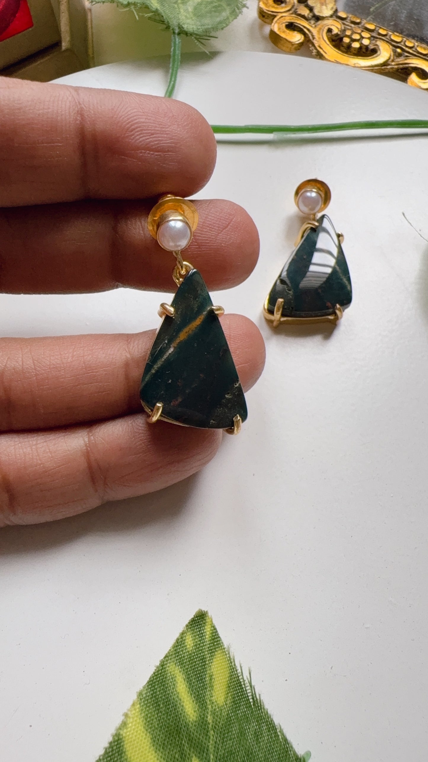 Alina Raw Cut Stone Earrings