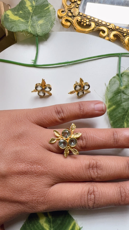 Noir Glow - Earrings and Ring Set