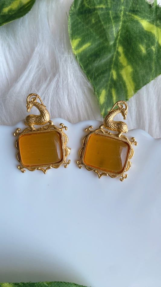 Mayuri Studs - Yellow