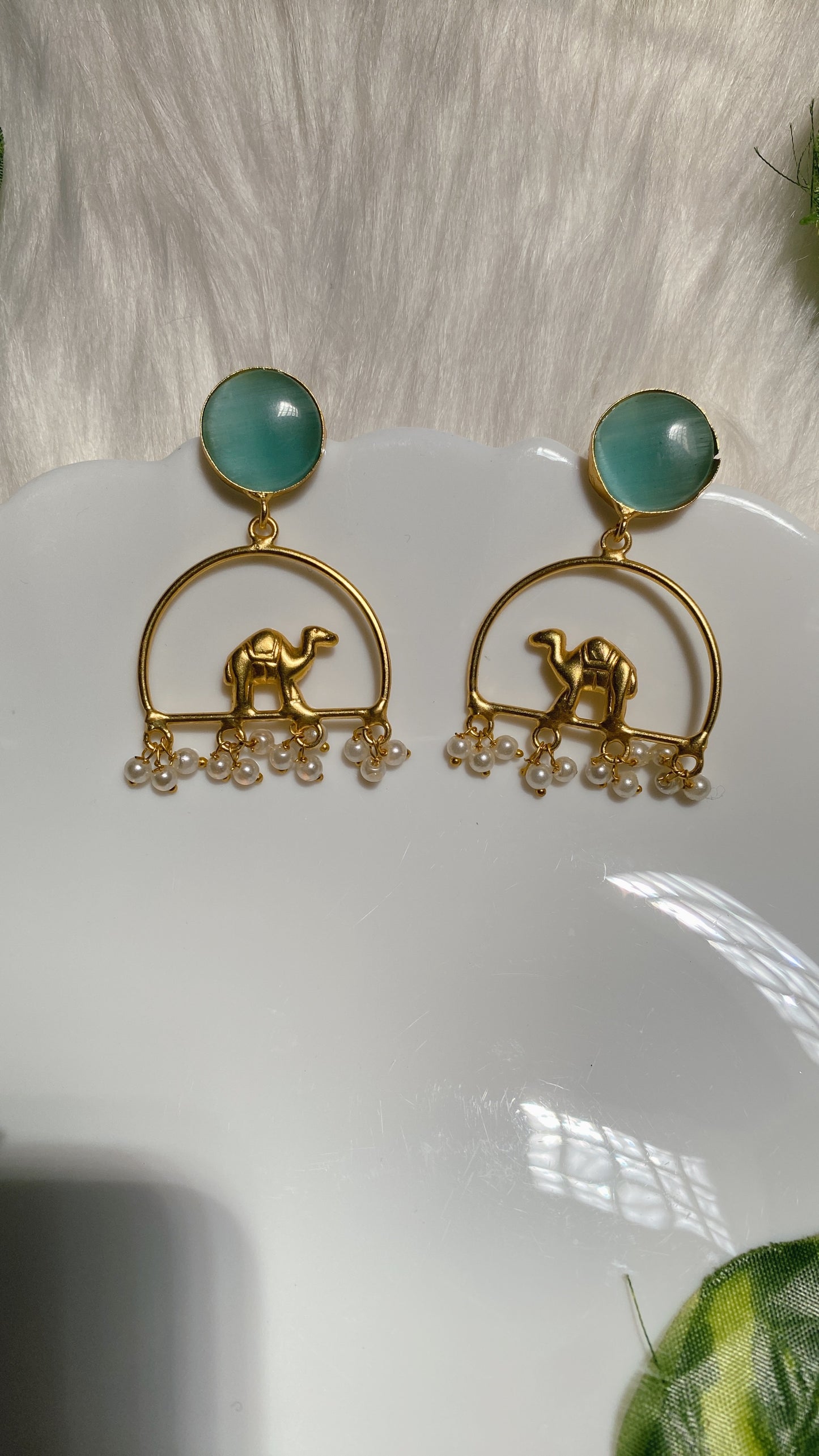 Dune Charm Earrings - Mint Green