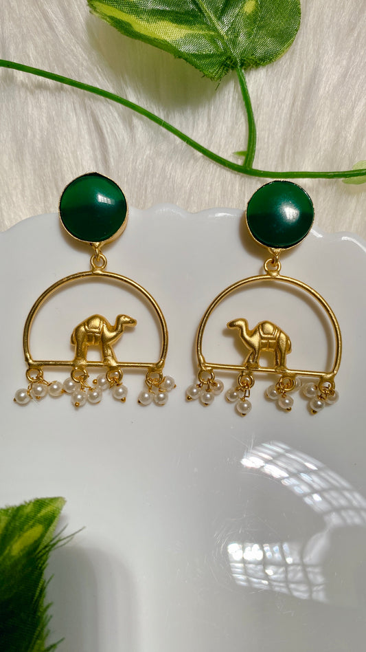 Dune Charm Earrings - Green