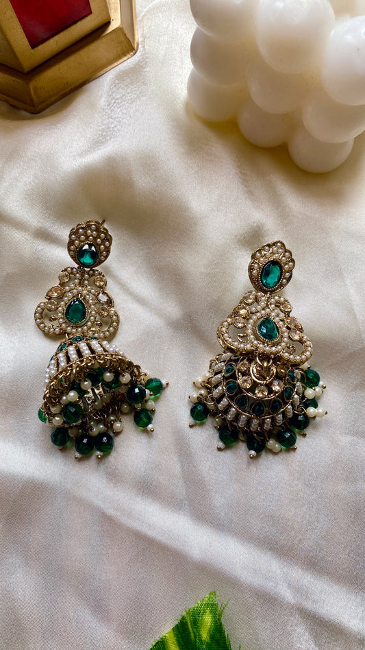 Ruhani Green Jhumka