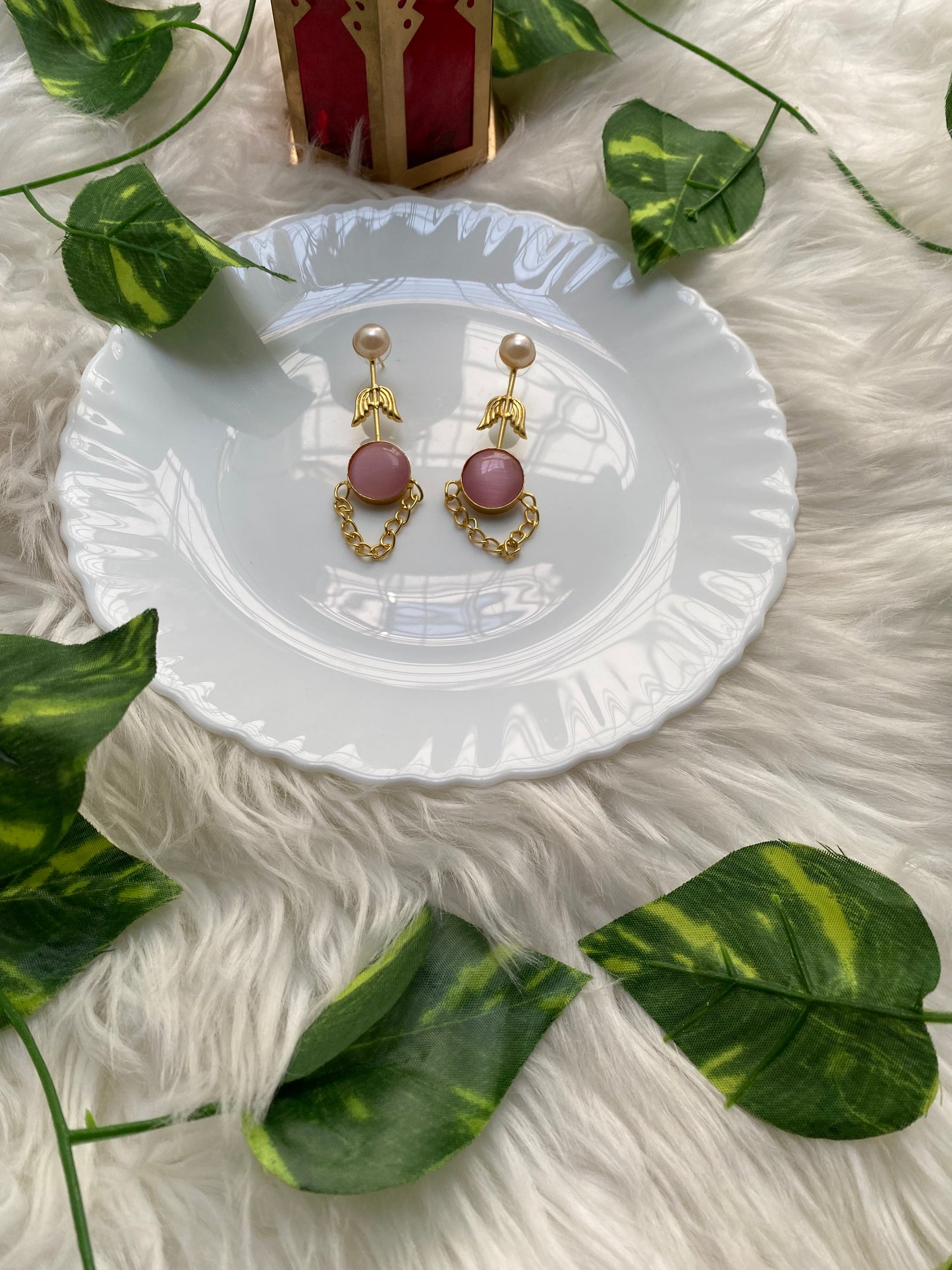 Pearly Wings Rossy Brass Earrings