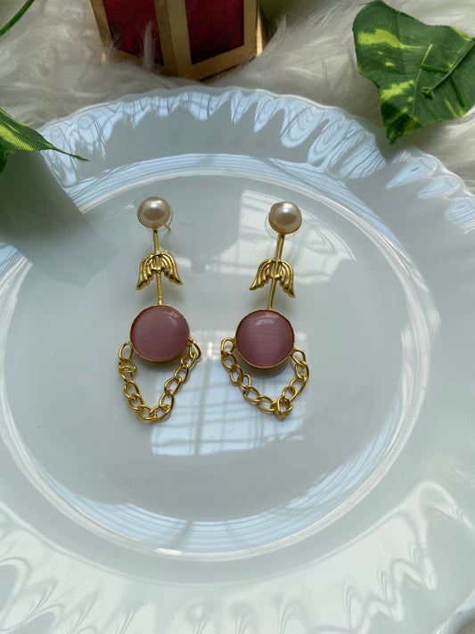 Pearly Wings Rossy Brass Earrings