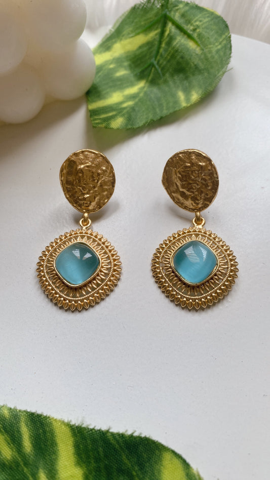 Simar Drop Earrings - Sky Blue