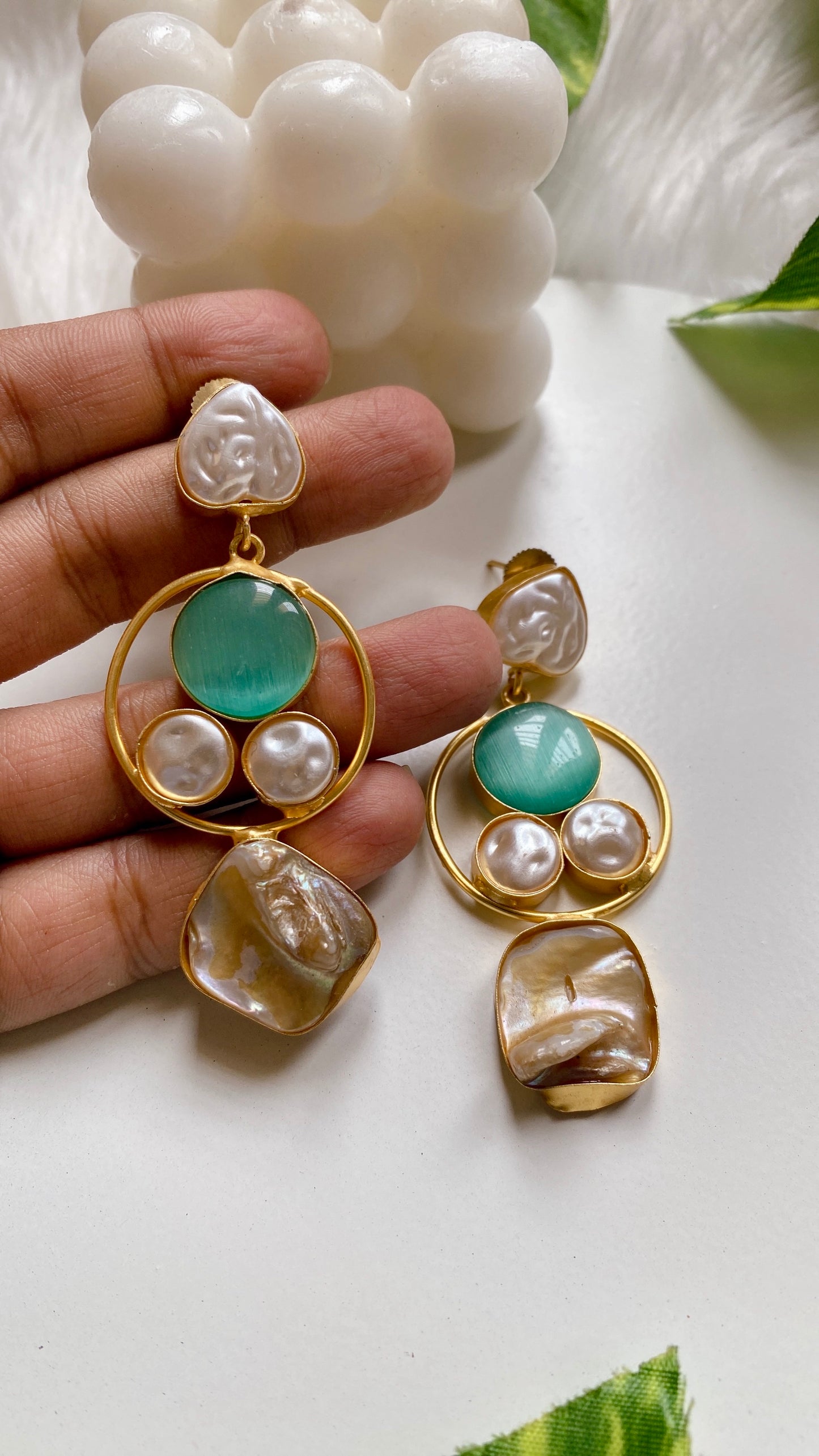 Gia Mint Green Earrings