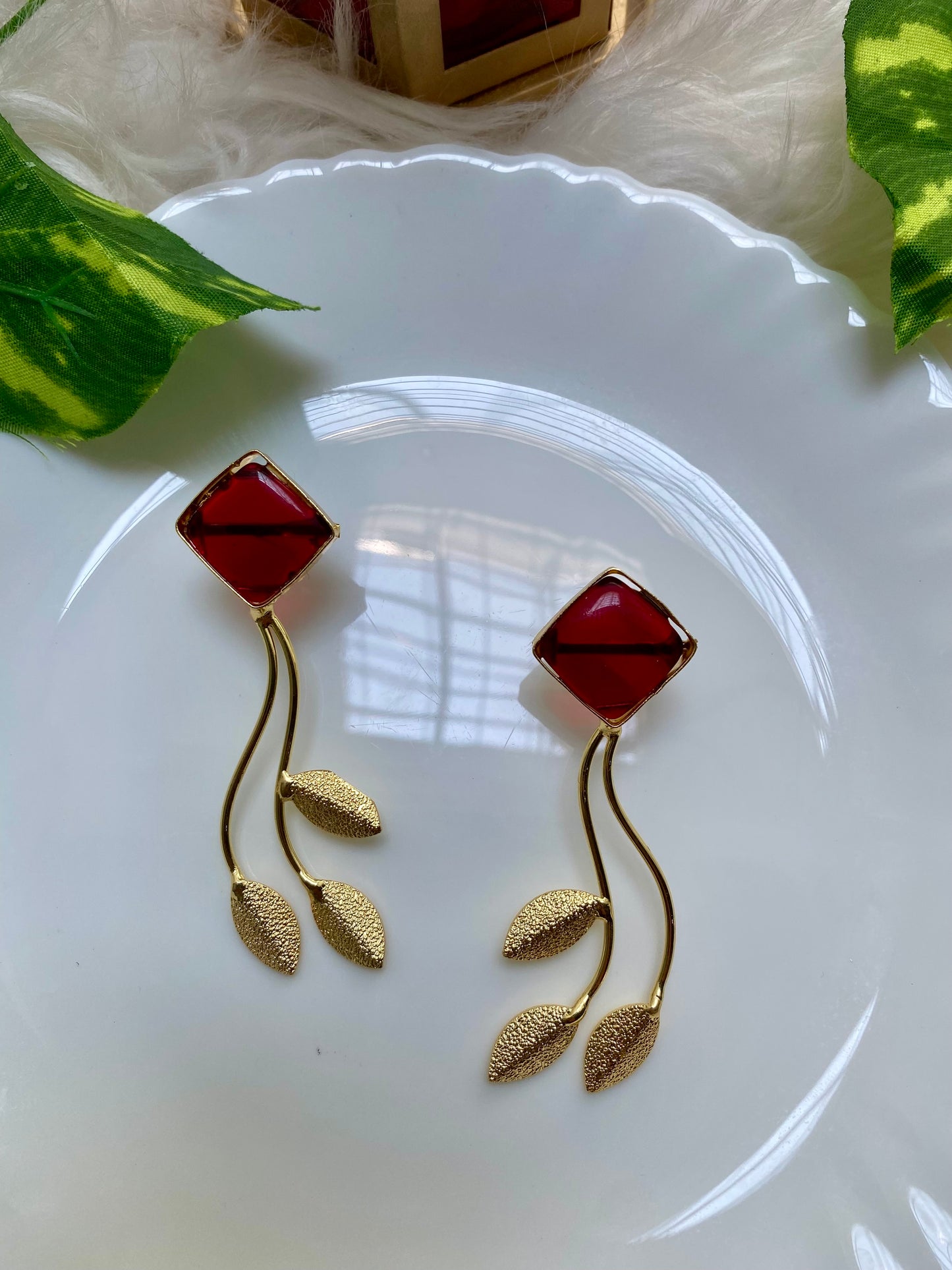 Red Leaf Breeze Earrings